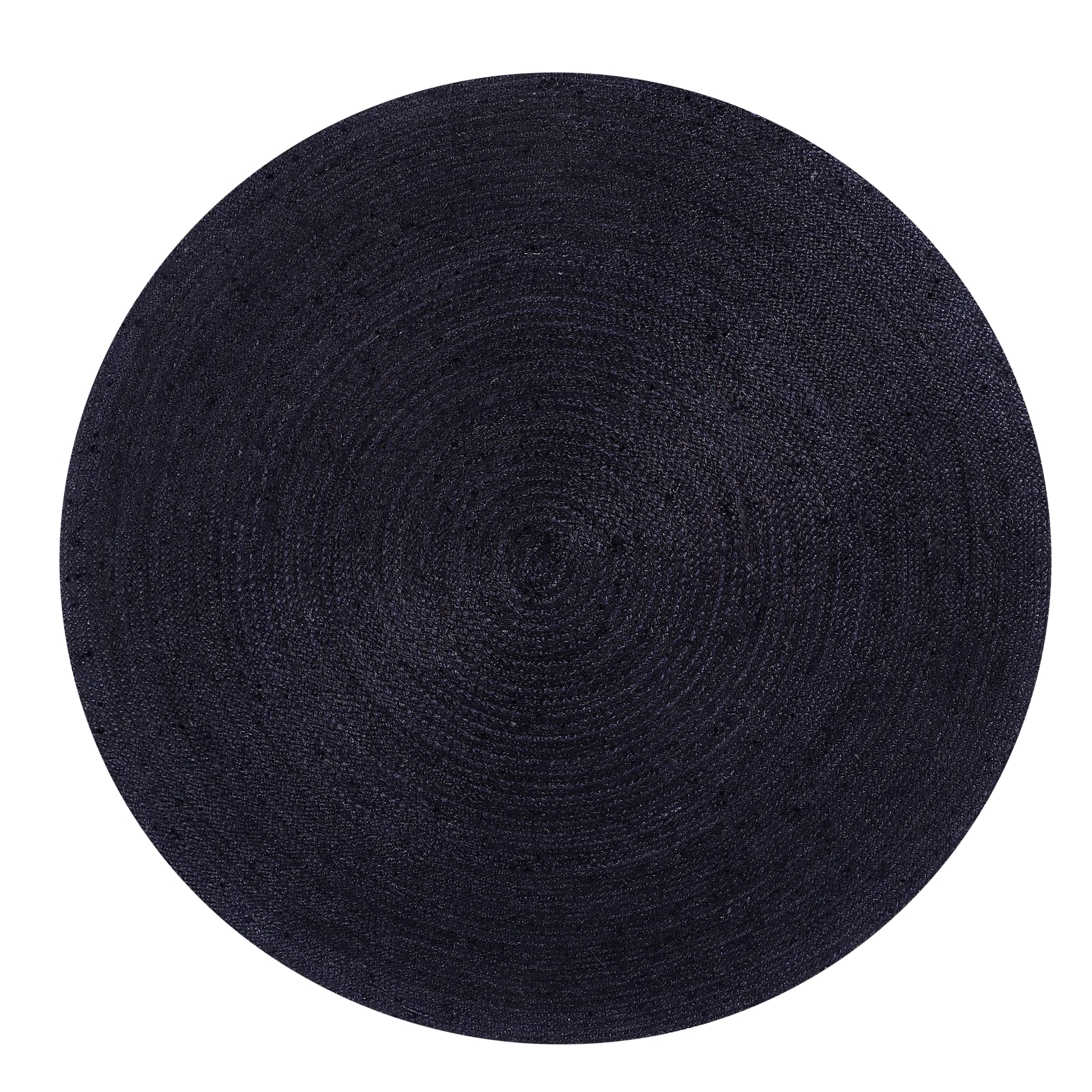 Black Jute Rug - Plant Based - Reversible Braided Eco-Friendly Rug