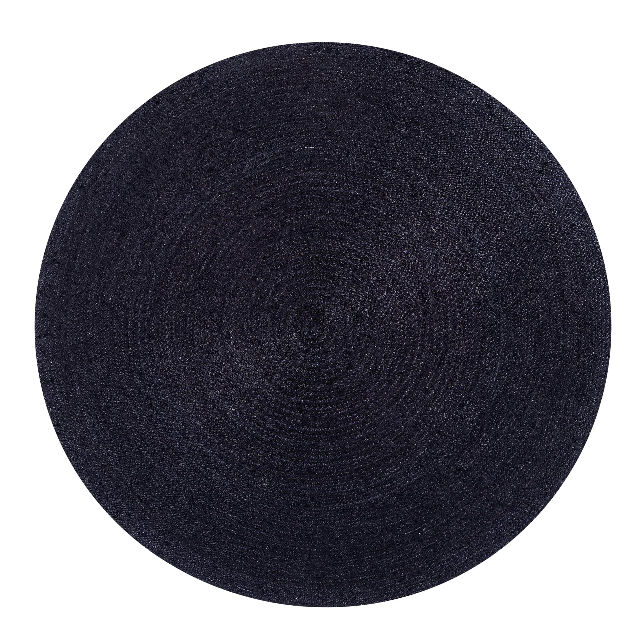 Black Jute Rug - Plant Based - Reversible Braided Eco-Friendly Rug