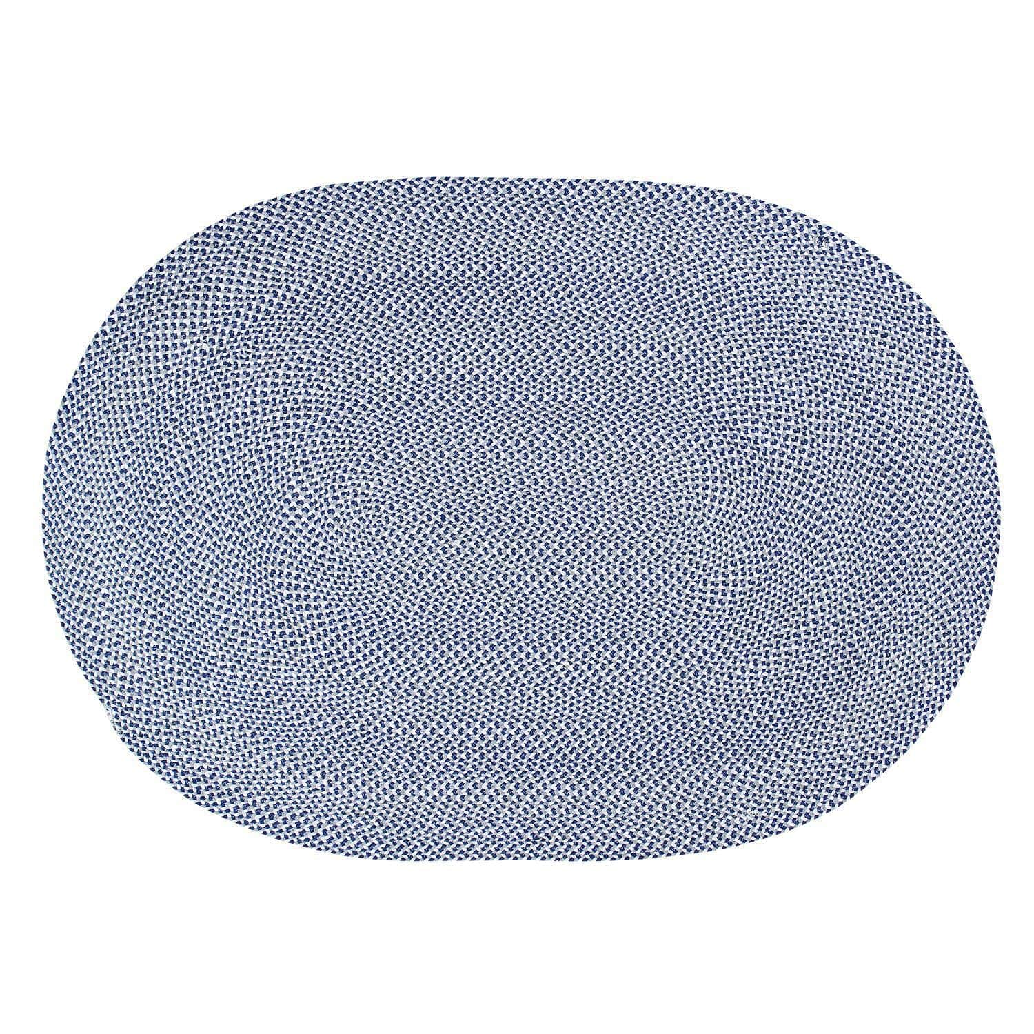 Blue, White, Gray Tri-Color Soft Cotton Braided Rug