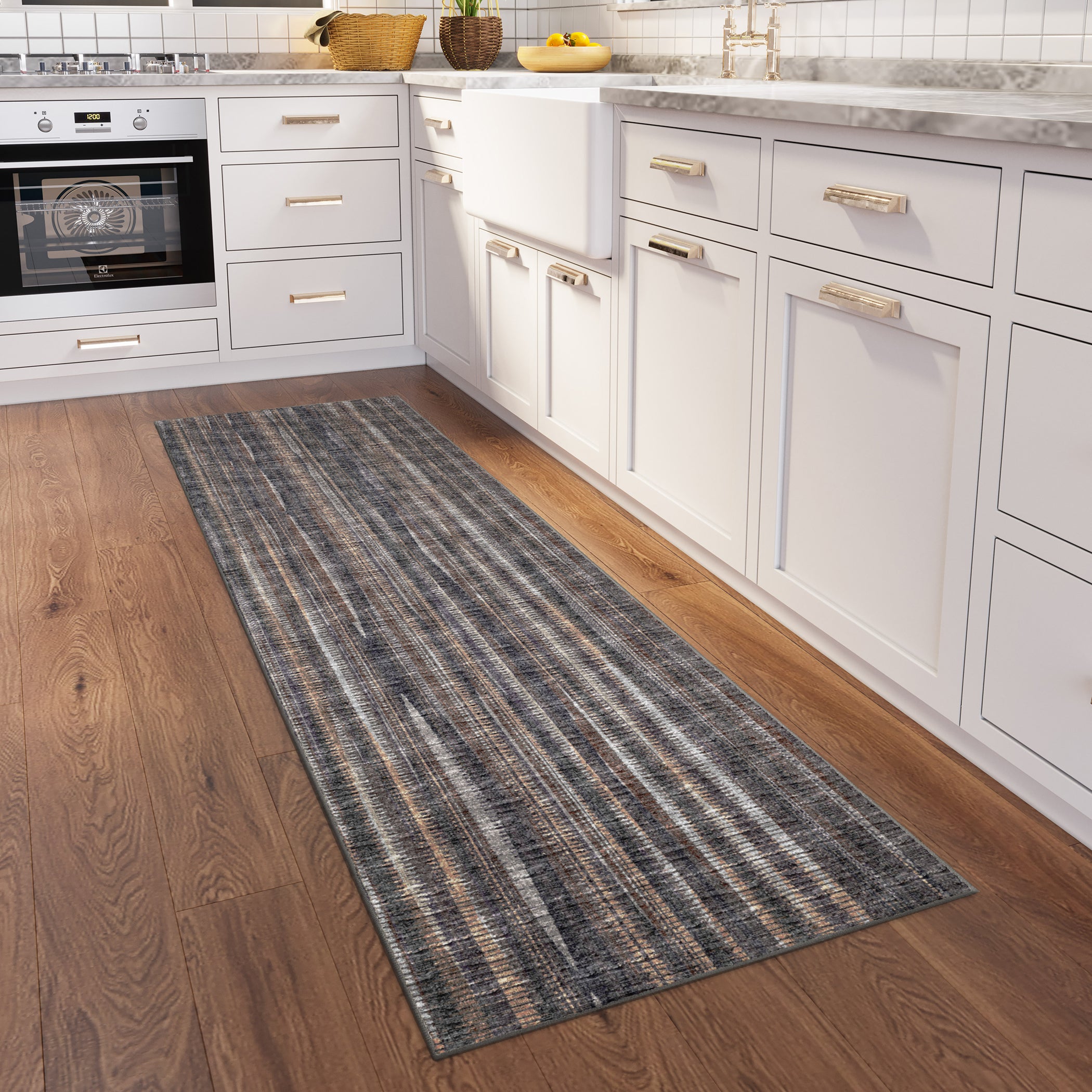 Indoor/Outdoor Transitional AA1 Fudge Brown Rug 2'6" x 10' #shape_Runner