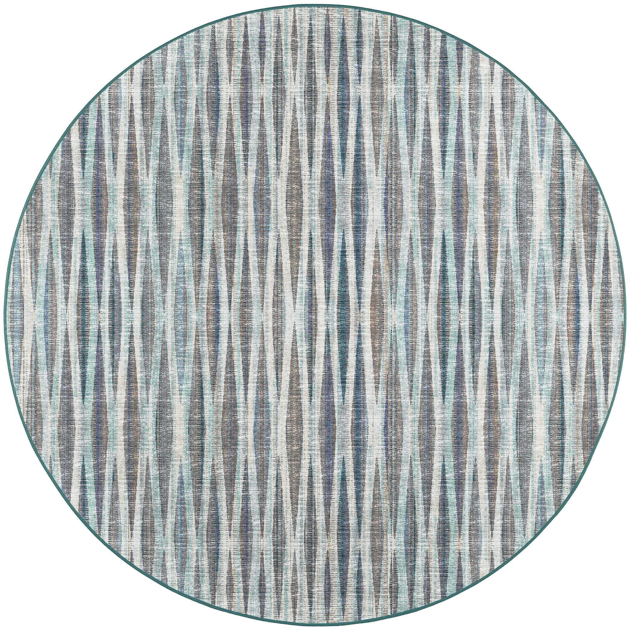 Indoor/Outdoor Transitional AA1 Mist Blue Rug 4' x 4' #shape_Round