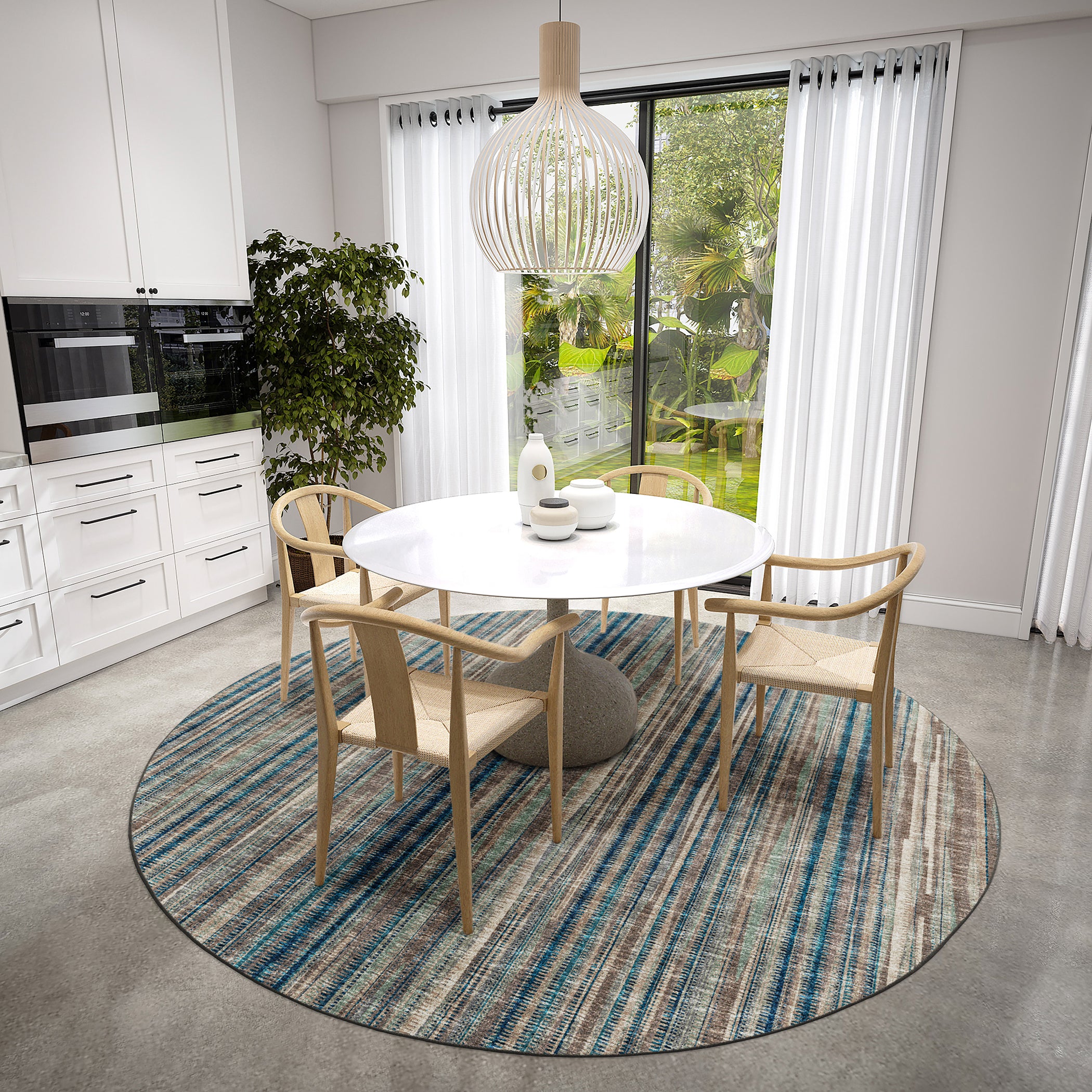 Indoor/Outdoor Transitional AA1 Mushroom Brown Rug 4' x 4' #shape_Round