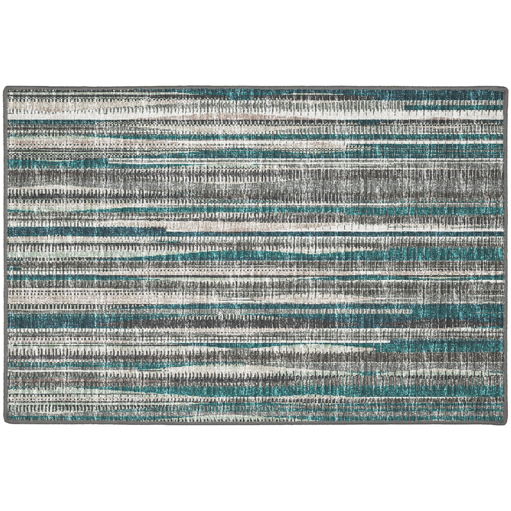 Indoor/Outdoor Transitional AA1 Teal Rug 2' x 3' #shape_Rectangle