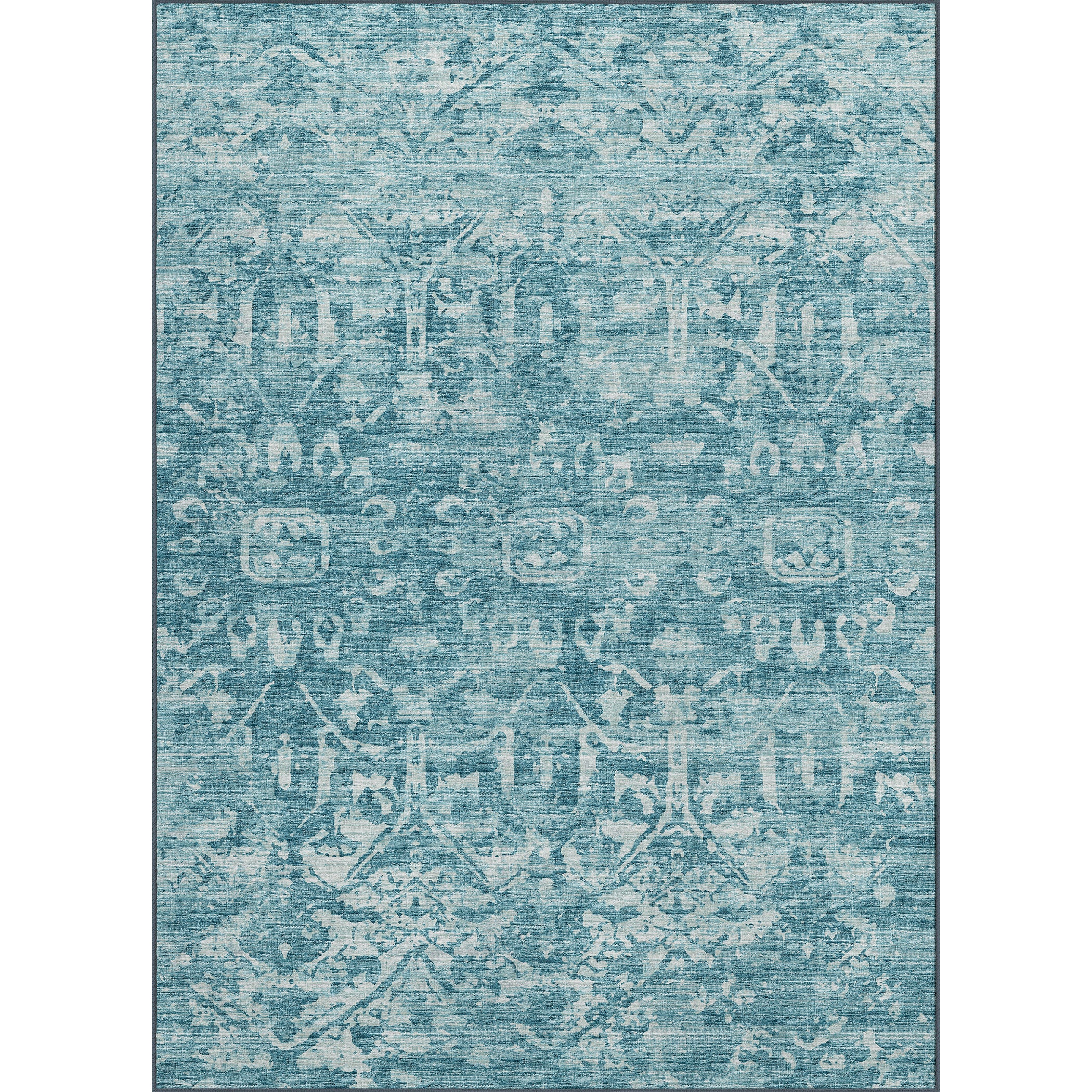 Luxury Machine Washable Indoor/Outdoor Traditional AB1 Seaside Blue Rug 3' x 5' #shape_Rectangle