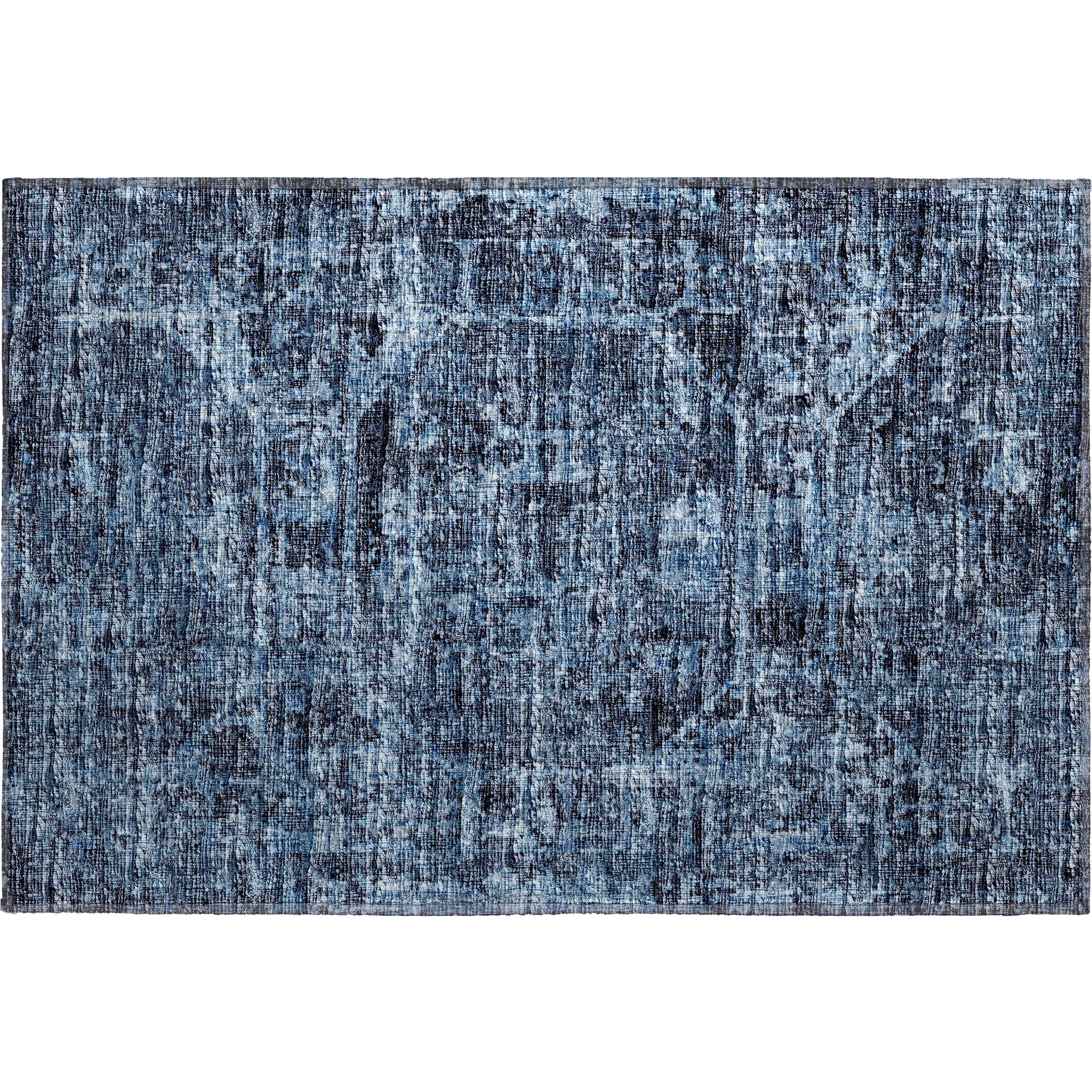Luxury Machine Washable Indoor/Outdoor Traditional AB2 Baltic Blue Rug 1'8" x 2'6" #shape_Rectangle