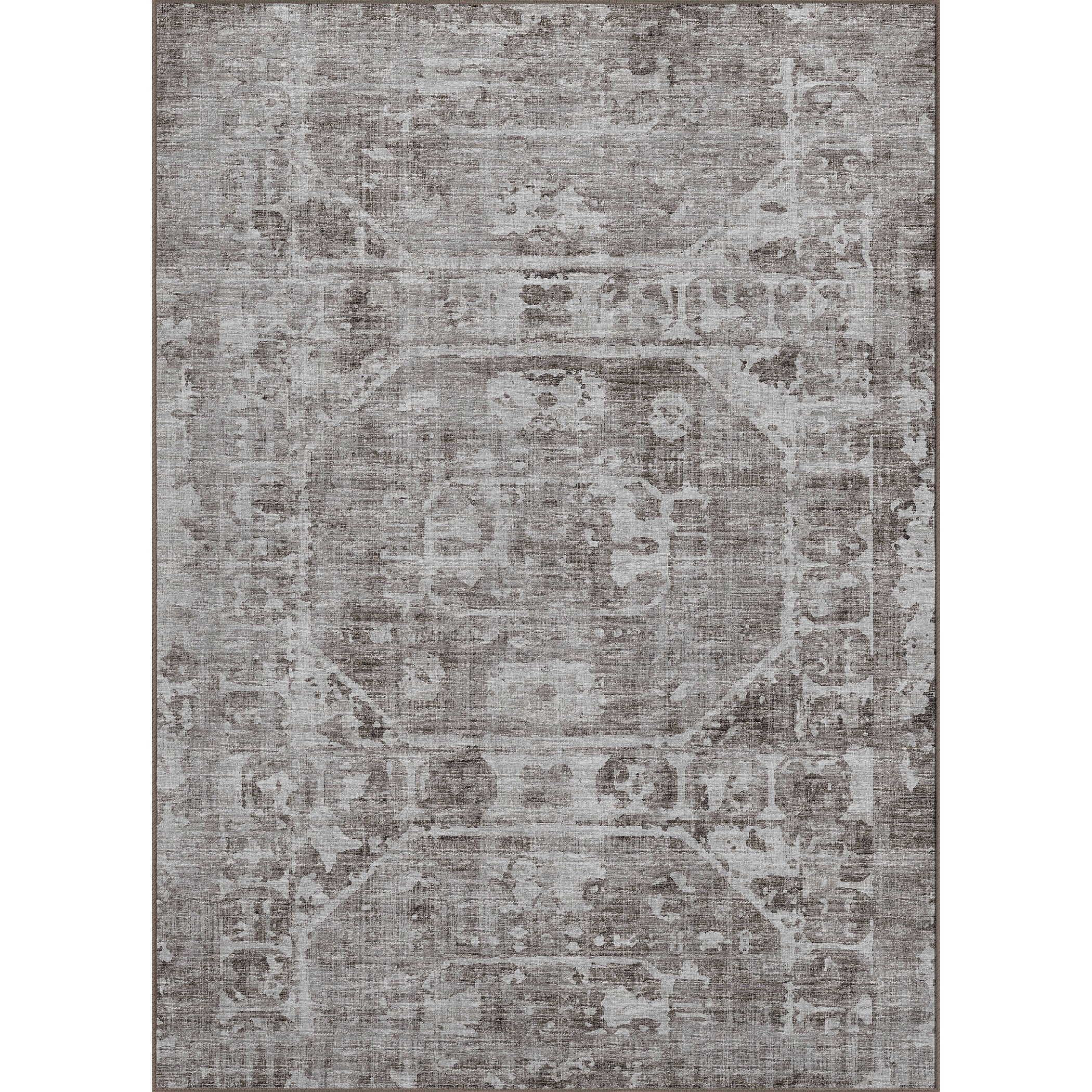 Luxury Machine Washable Indoor/Outdoor Traditional AB2 Coffee Brown Rug 3' x 5' #shape_Rectangle