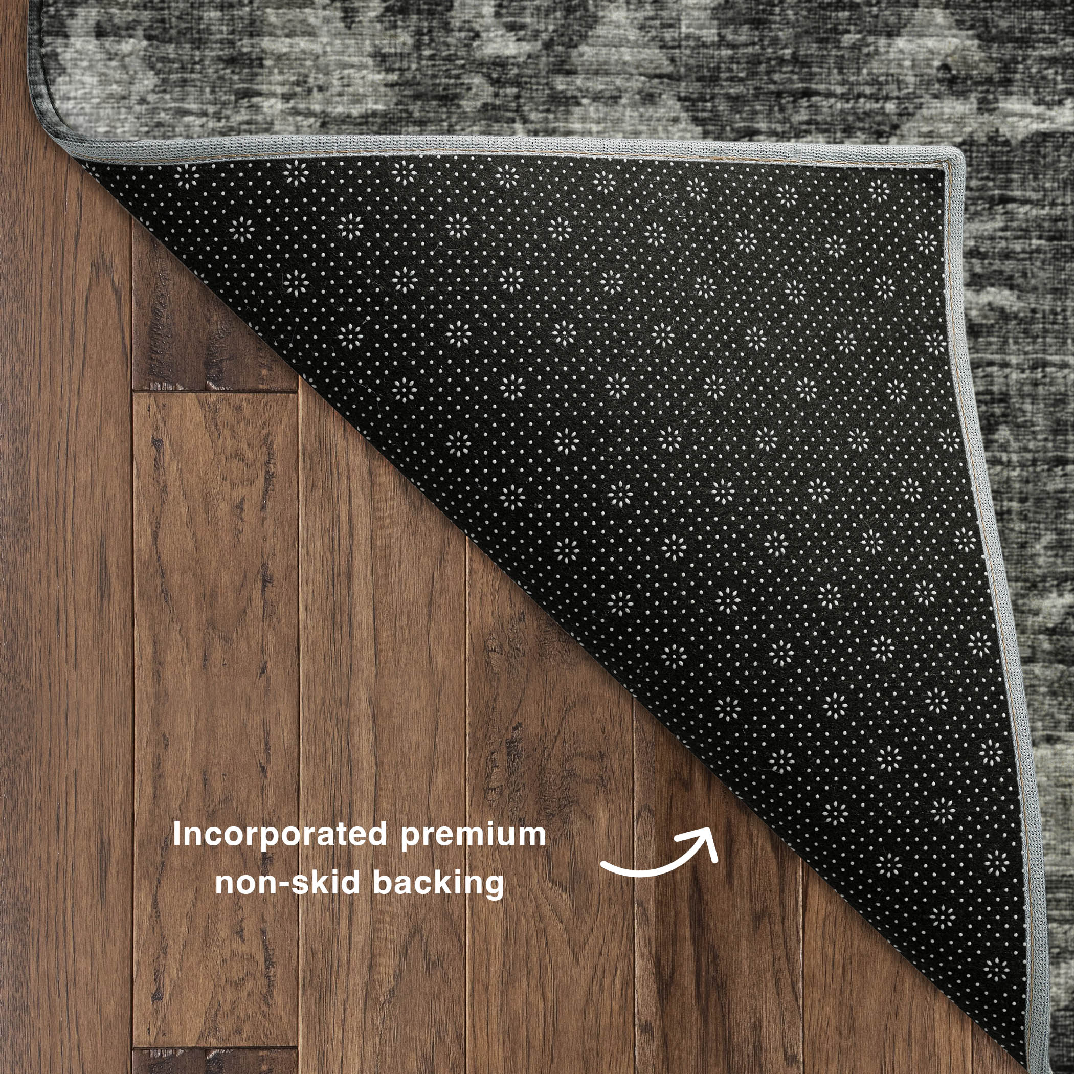 Luxury Machine Washable Indoor/Outdoor Traditional AB2 Midnight Black Rug 1'8" x 2'6" #shape_Rectangle