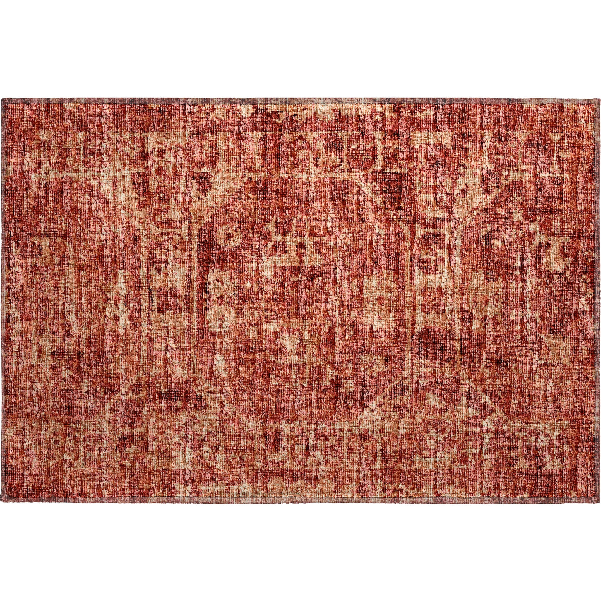 Luxury Machine Washable Indoor/Outdoor Traditional AB2 Paprika Red Rug 1'8" x 2'6" #shape_Rectangle