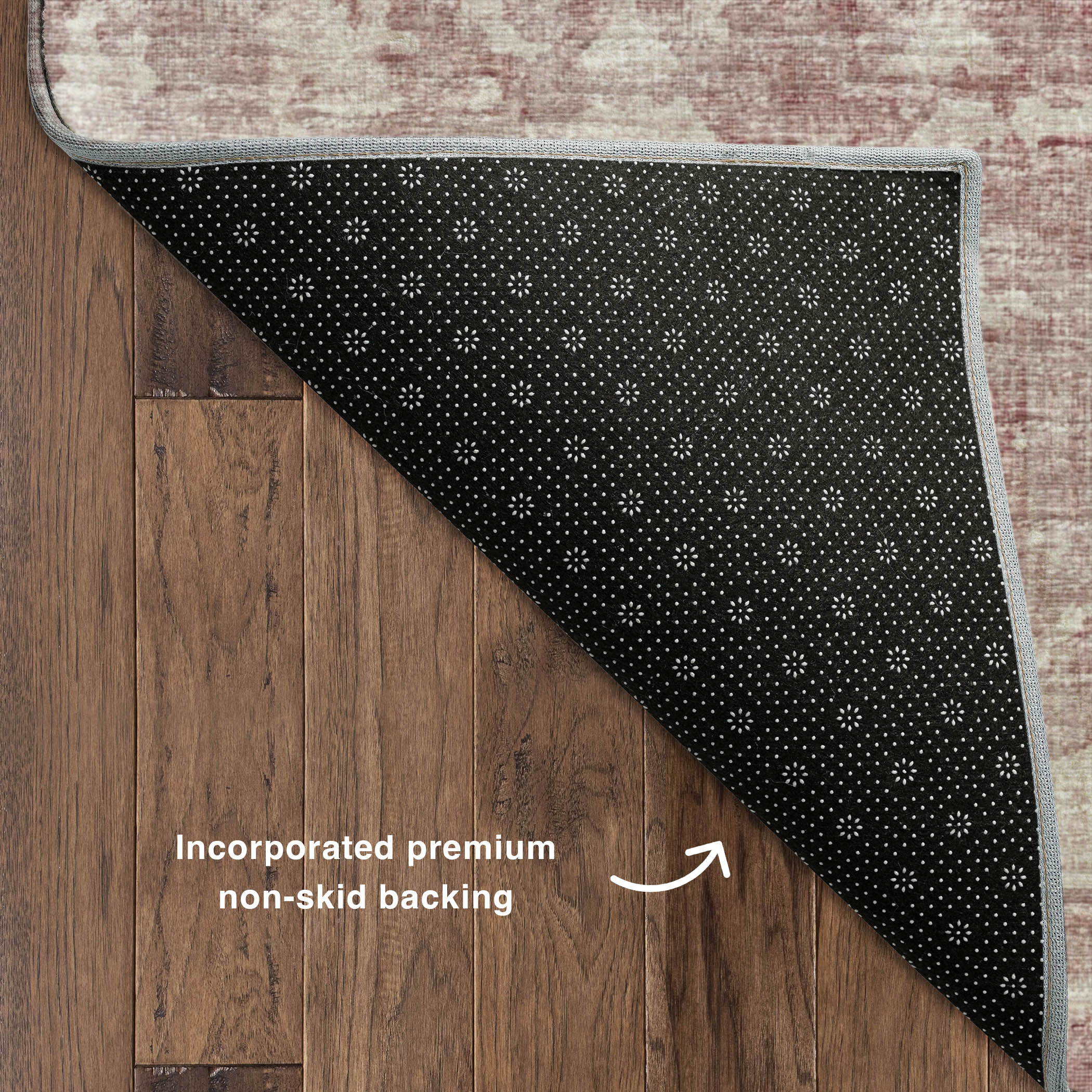 Luxury Machine Washable Indoor/Outdoor Traditional AB2 Rose Pink Rug 1'8" x 2'6" #shape_Rectangle