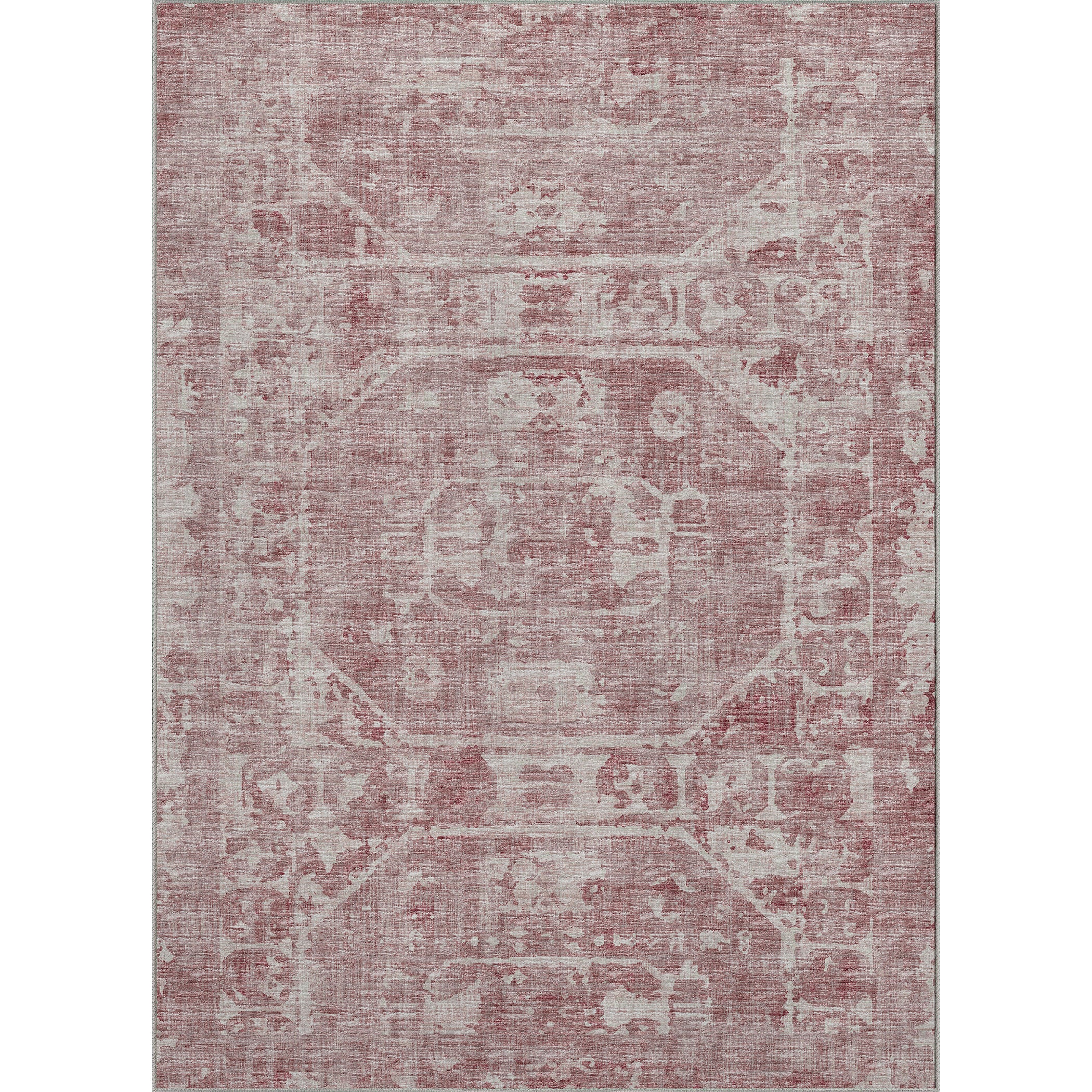 Luxury Machine Washable Indoor/Outdoor Traditional AB2 Rose Pink Rug 3' x 5' #shape_Rectangle