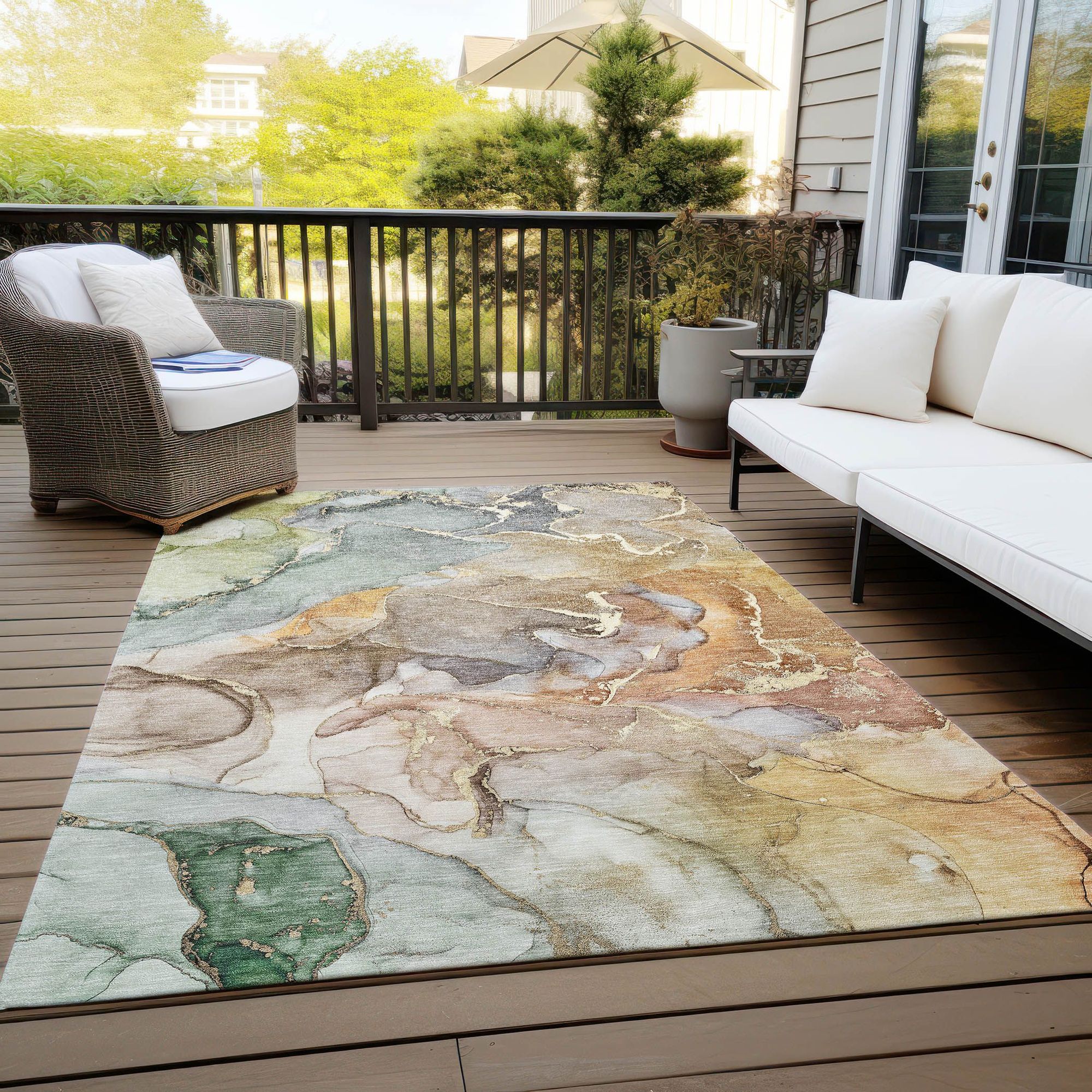Machine Made ACN500 Beige Brown Rugs