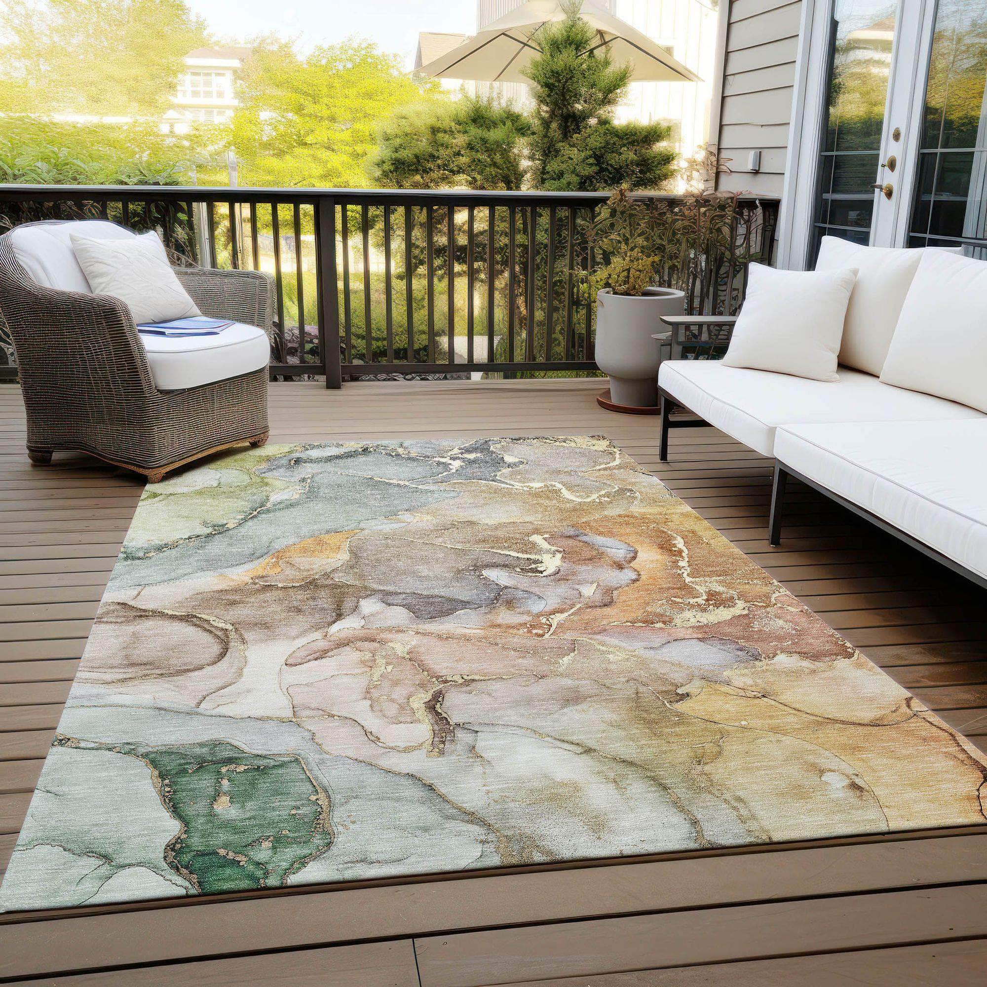Machine Made ACN500 Beige Brown Rugs