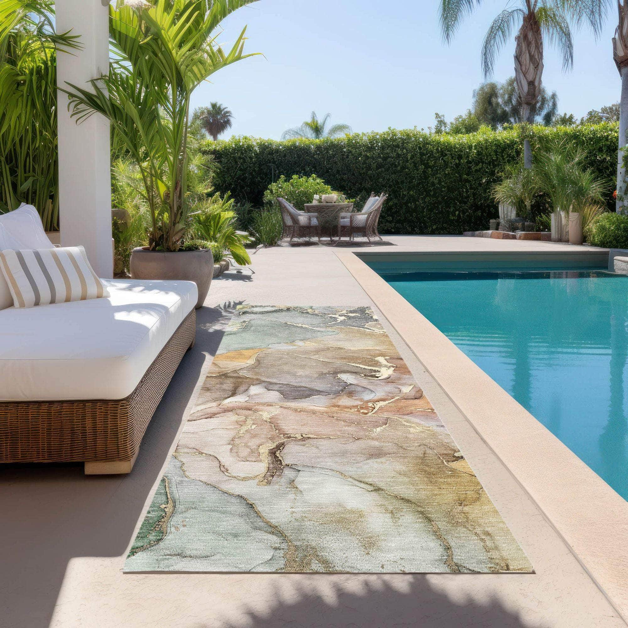 Machine Made ACN500 Beige Brown Rugs