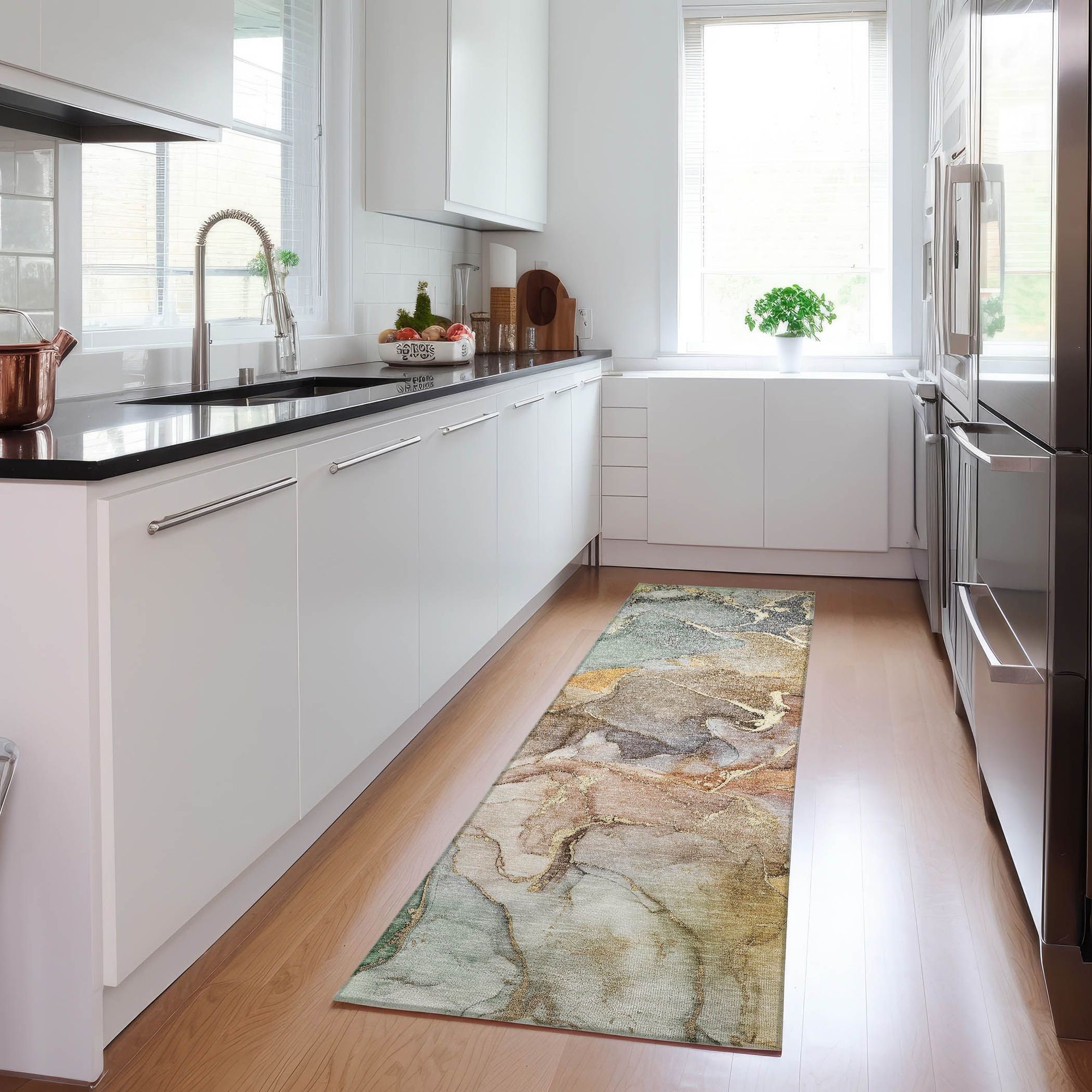 Machine Made ACN500 Beige Brown Rugs