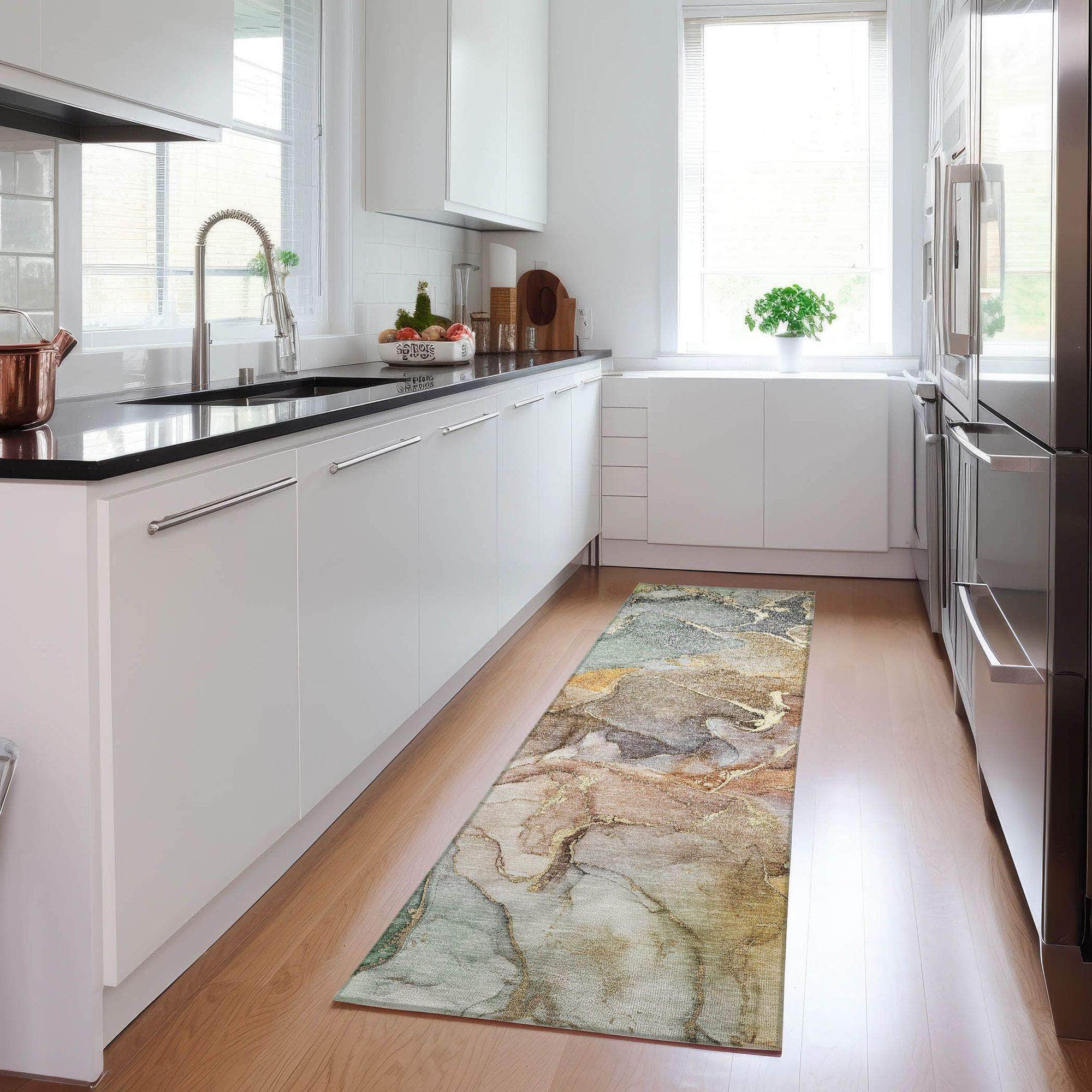 Machine Made ACN500 Beige Brown Rugs