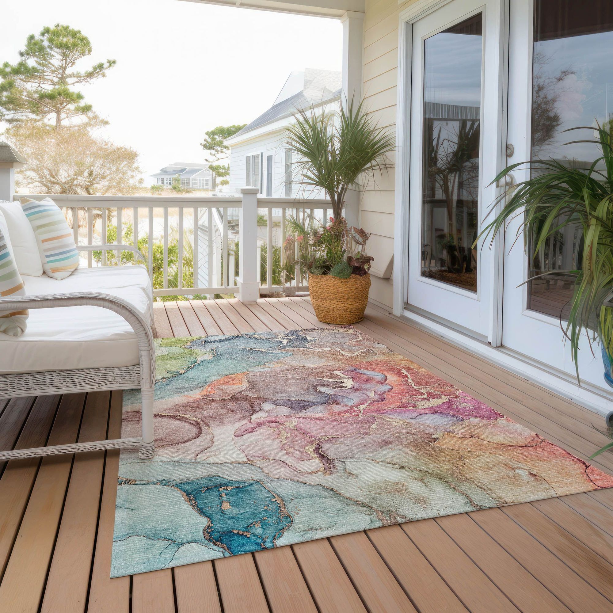 Machine Made ACN500 Blue Rugs
