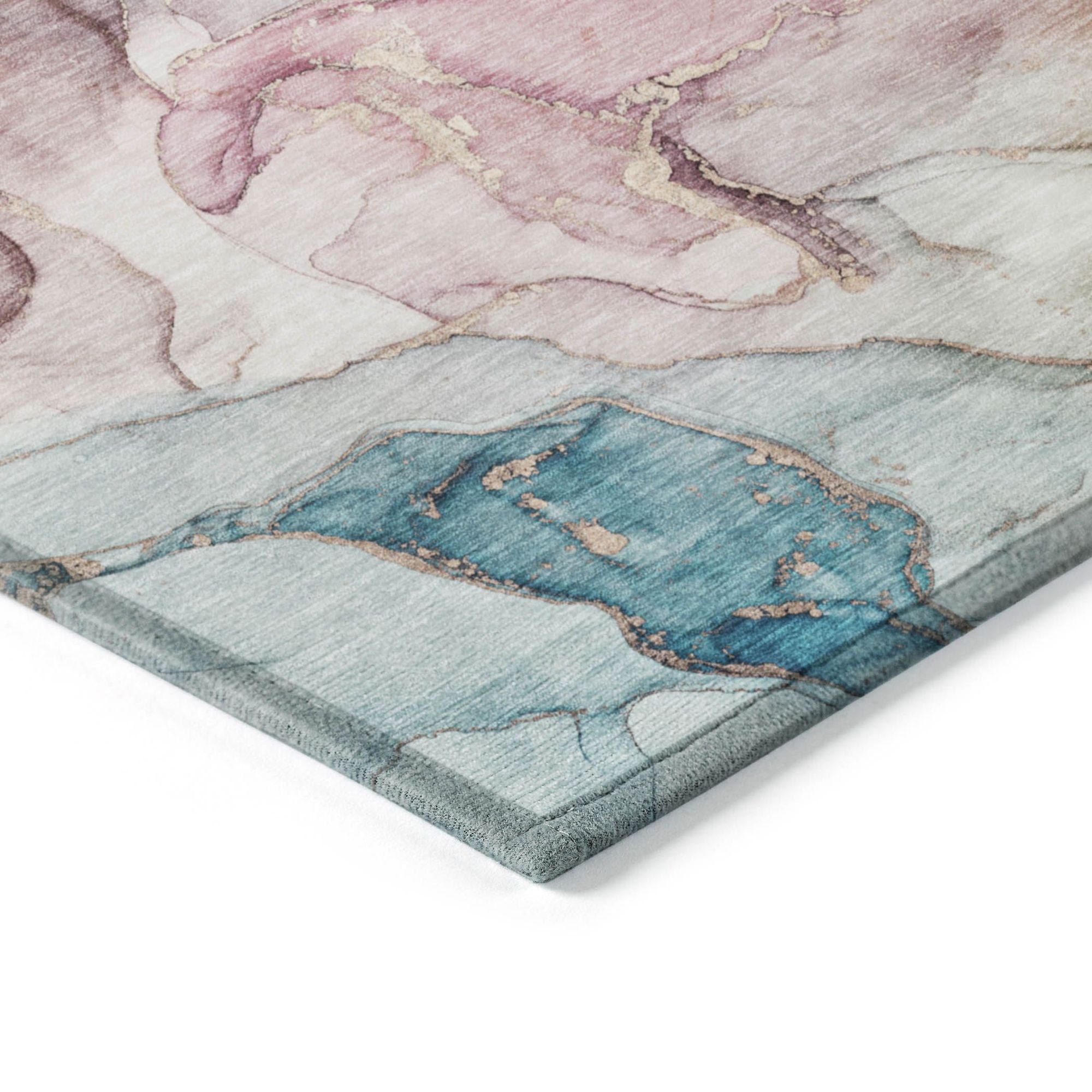 Machine Made ACN500 Blue Rugs