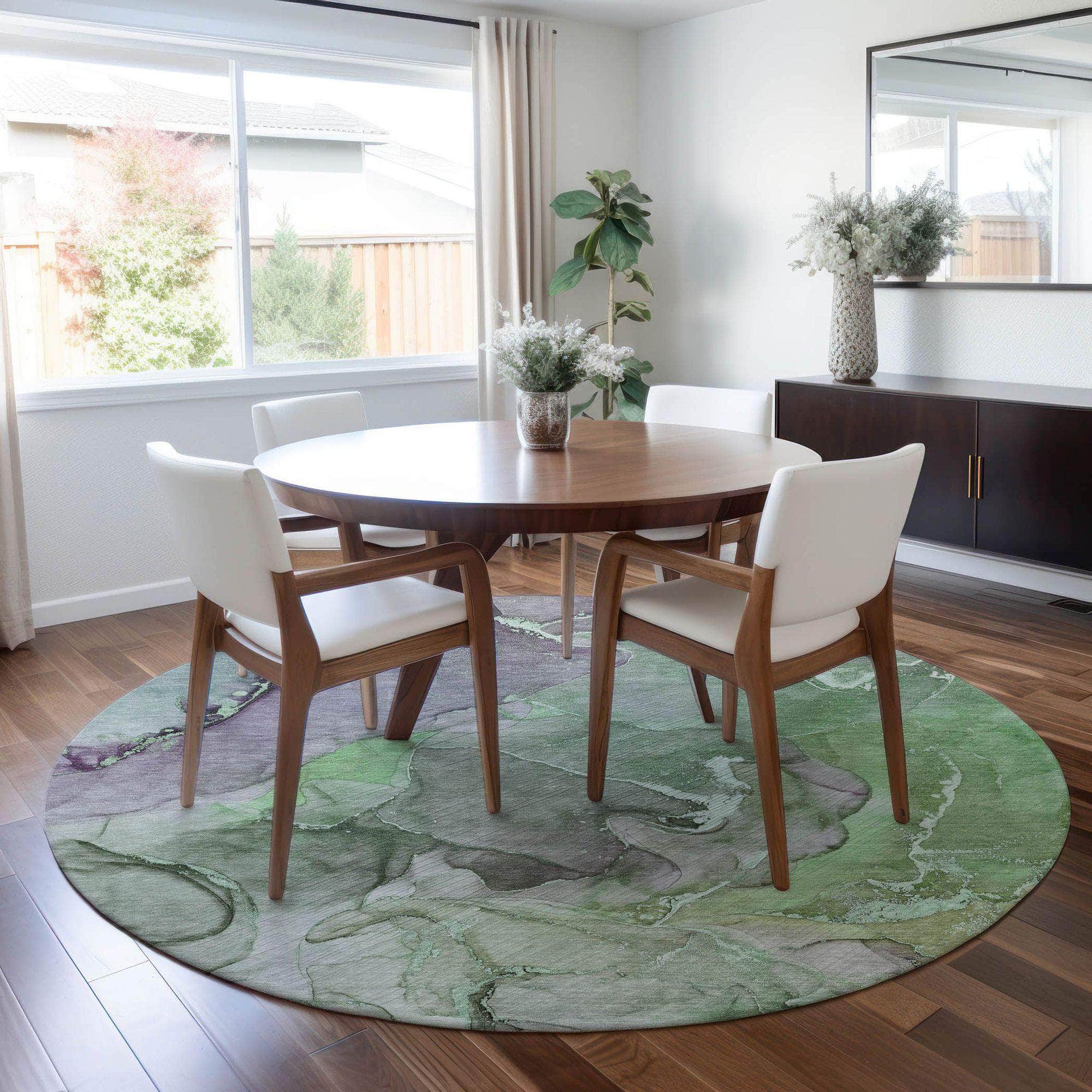 Machine Made ACN500 Green Rugs