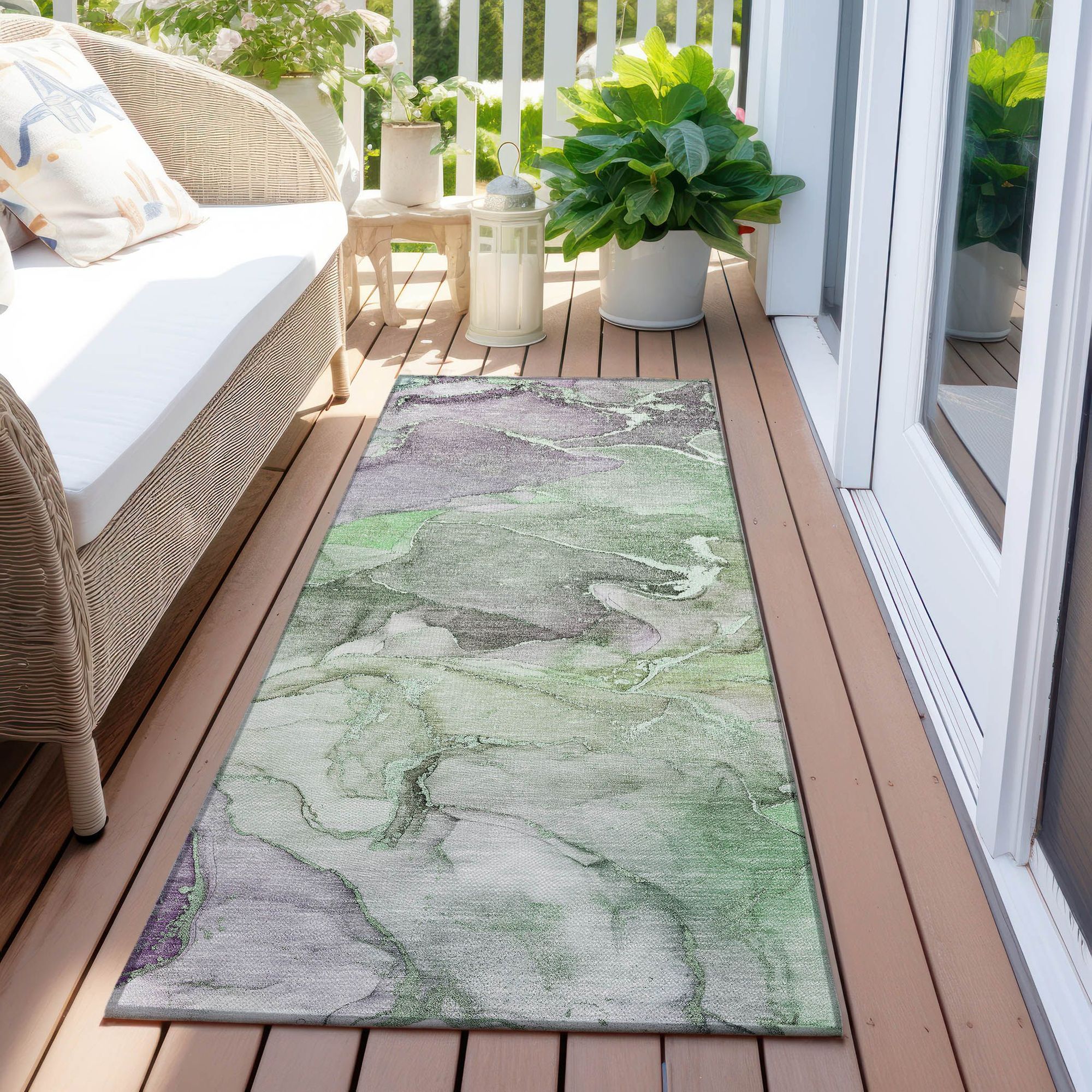 Machine Made ACN500 Green Rugs