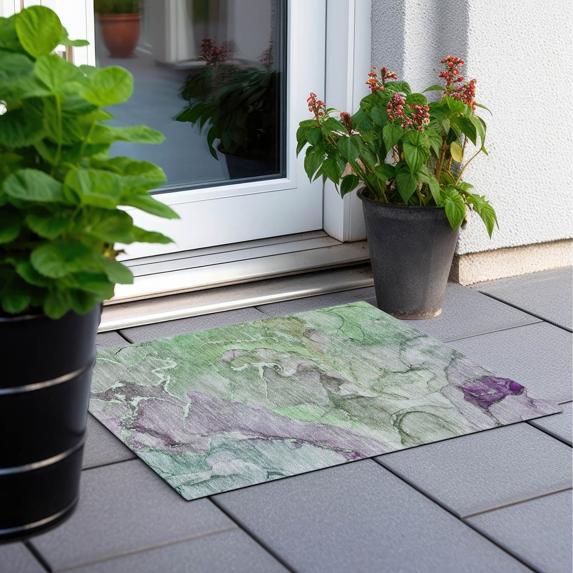 Machine Made ACN500 Green Rugs