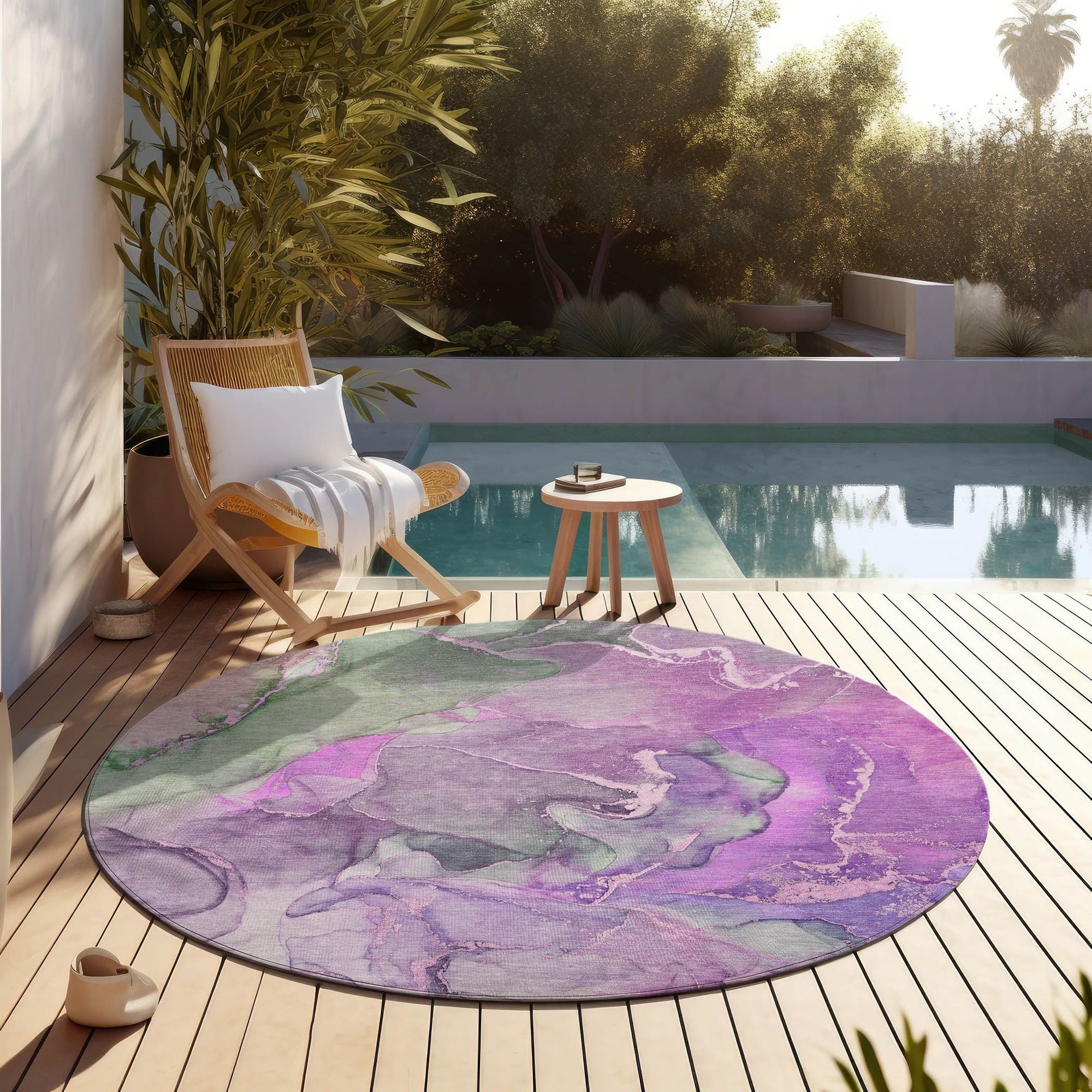 Machine Made ACN500 Purple Rugs