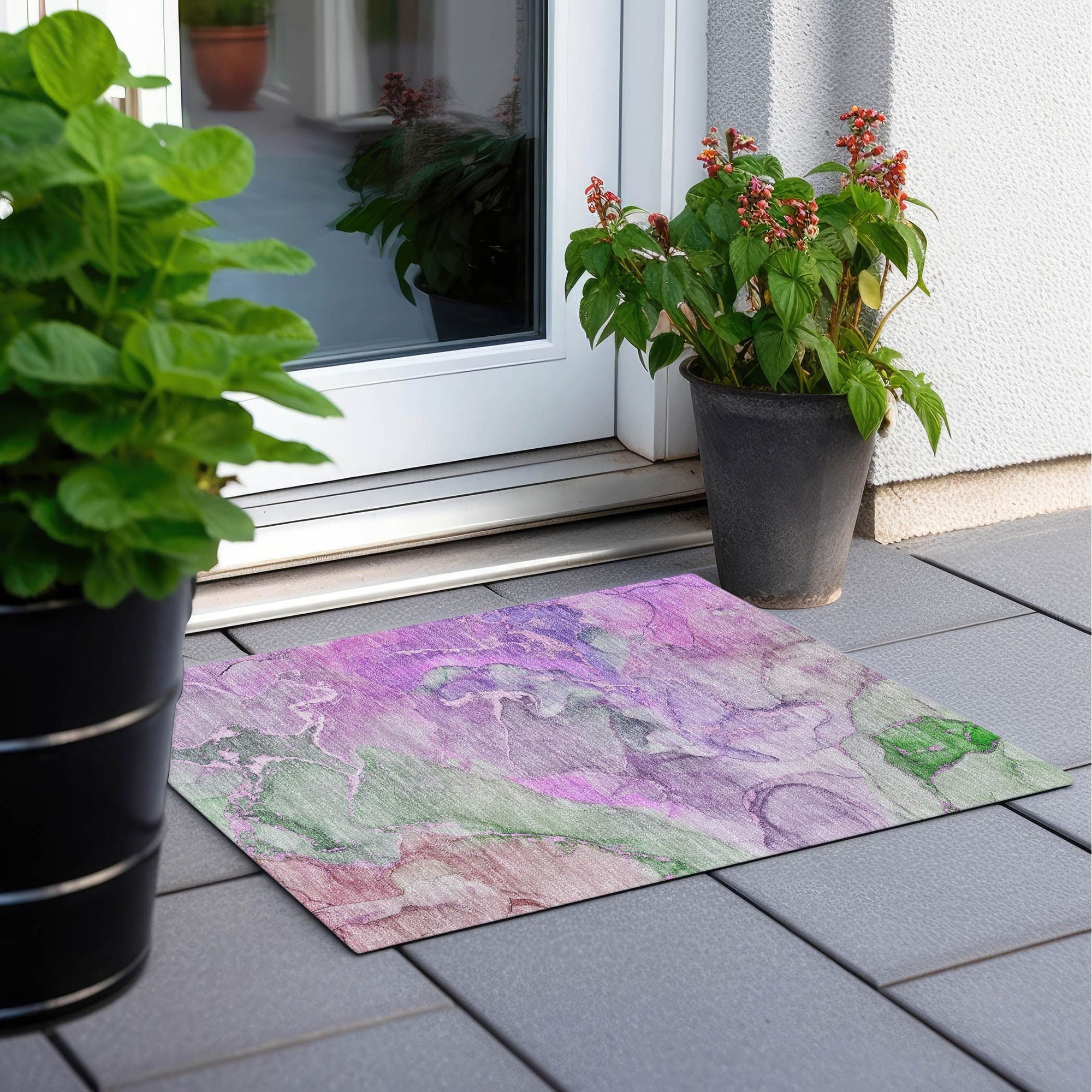 Machine Made ACN500 Purple Rugs