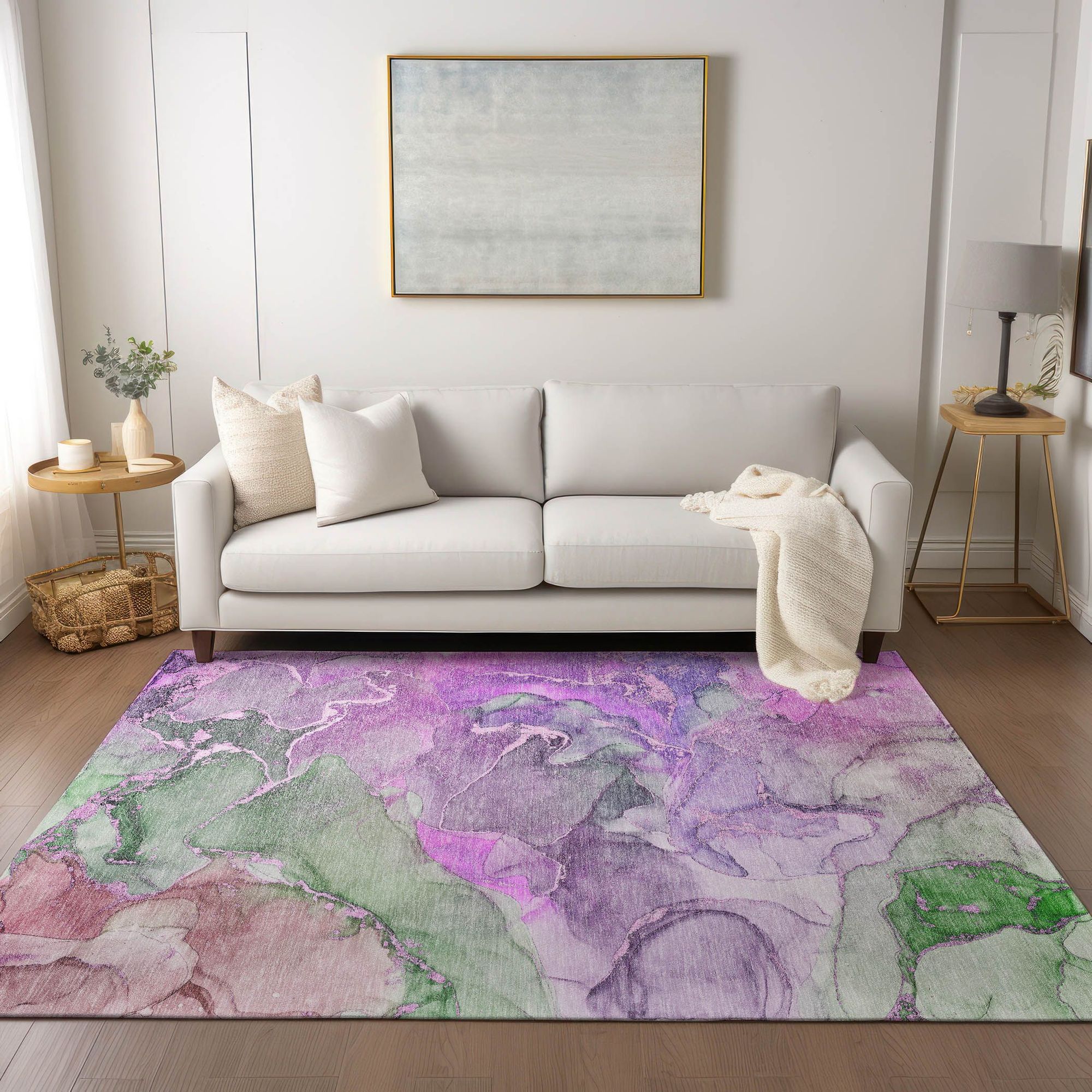 Machine Made ACN500 Purple Rugs