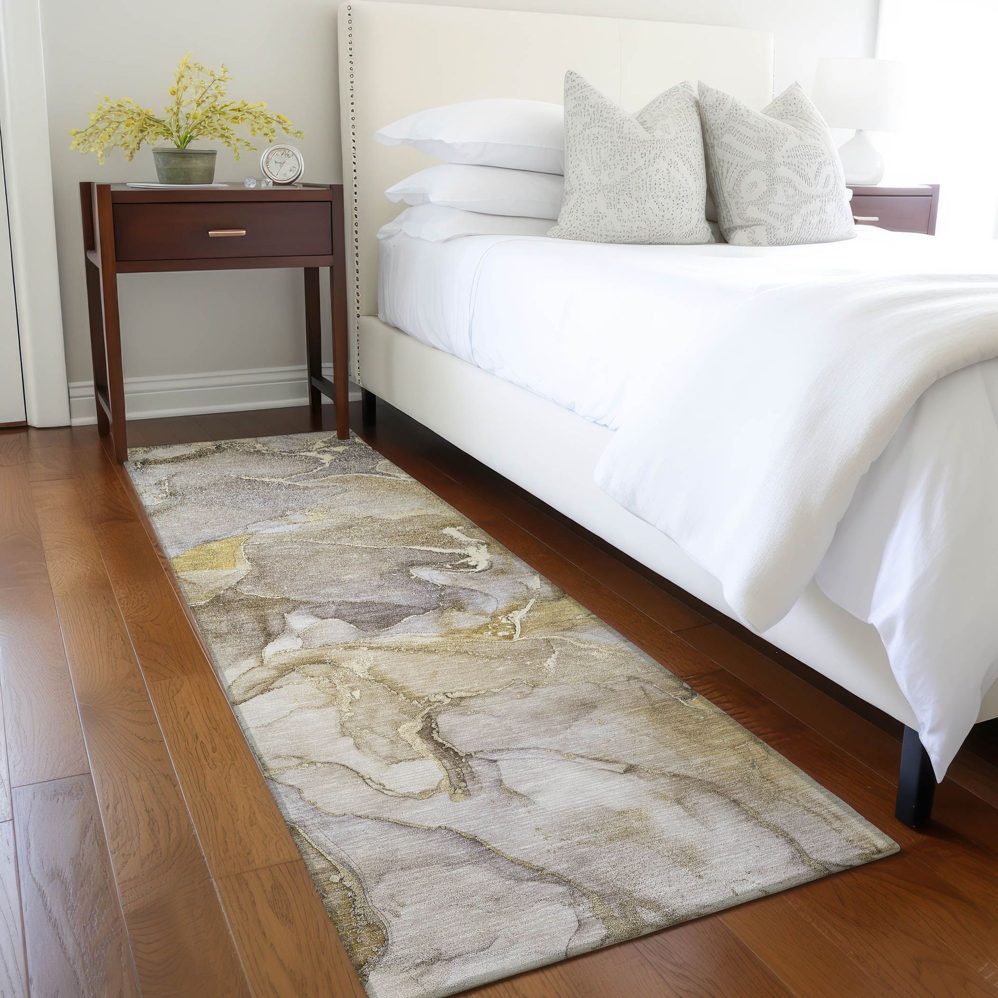 Machine Made ACN500 Taupe Brown Rugs