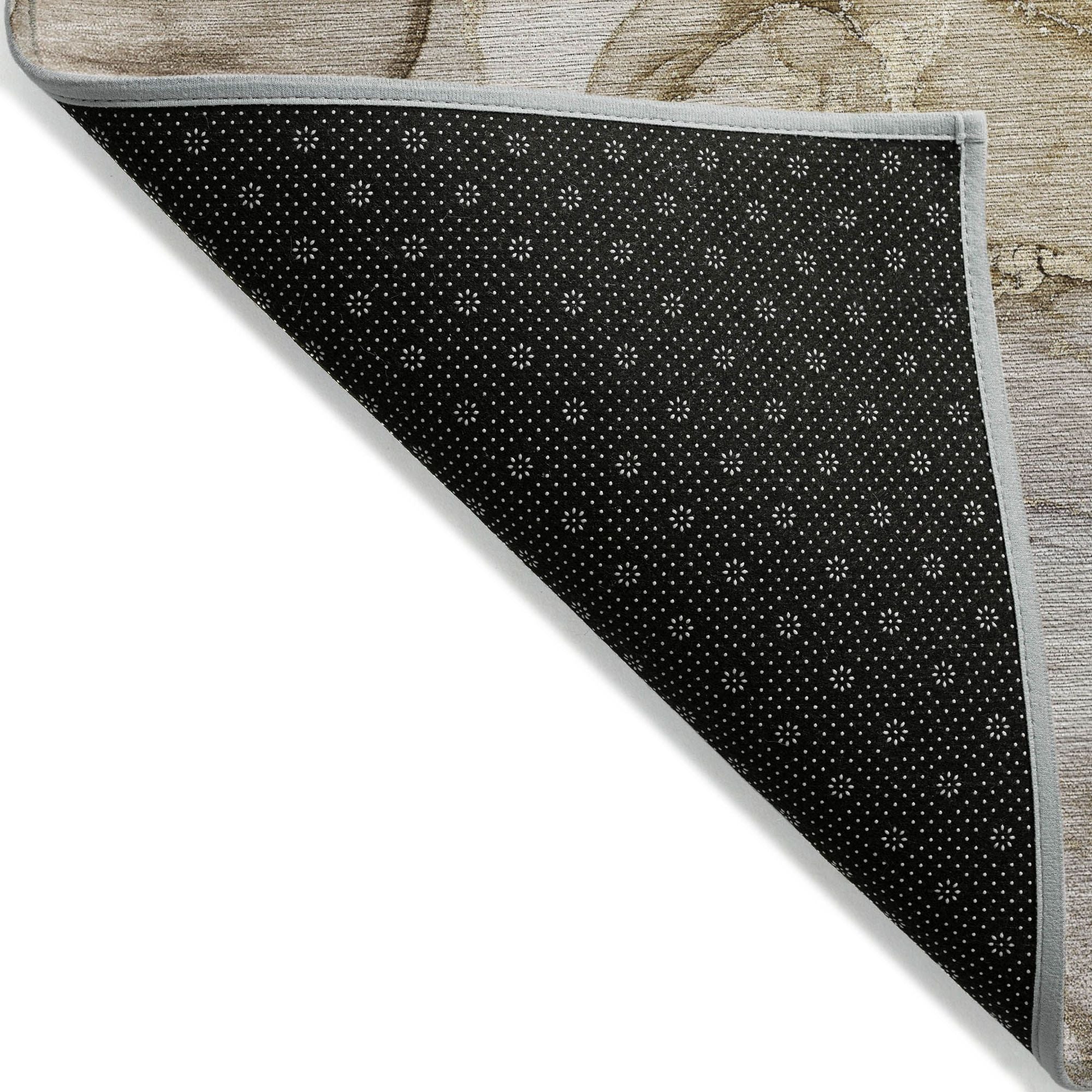Machine Made ACN500 Taupe Brown Rugs