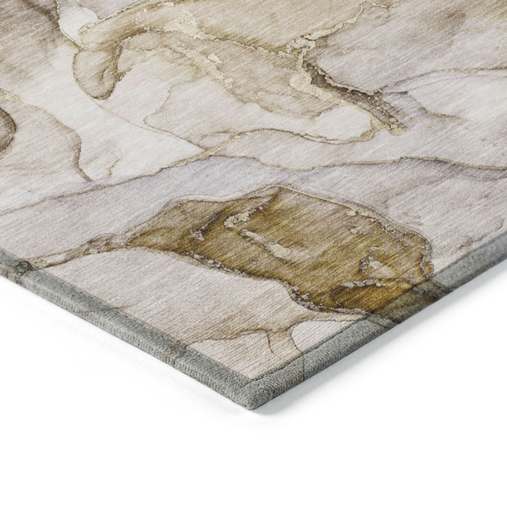 Machine Made ACN500 Taupe Brown Rugs