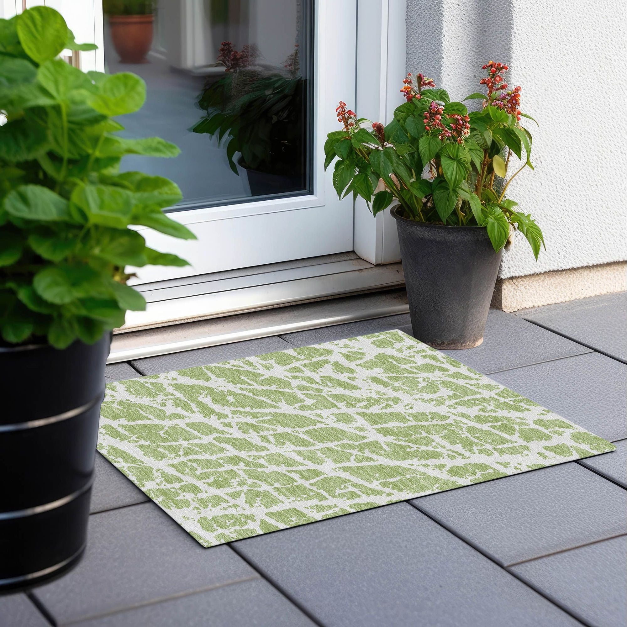 Machine Made ACN501 Aloe Green Rugs