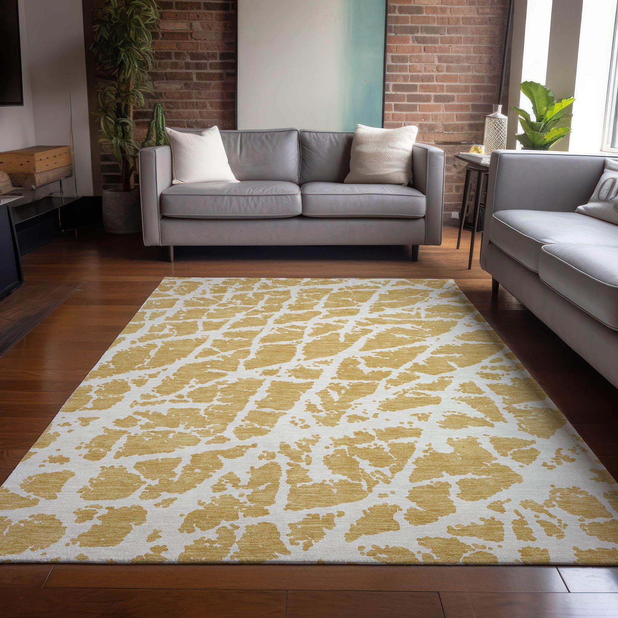 Machine Made ACN501 Gold Rugs