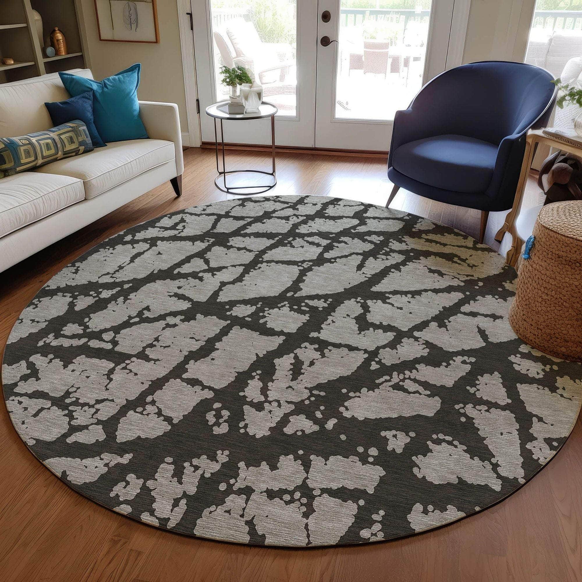 Machine Made ACN501 Gray Rugs
