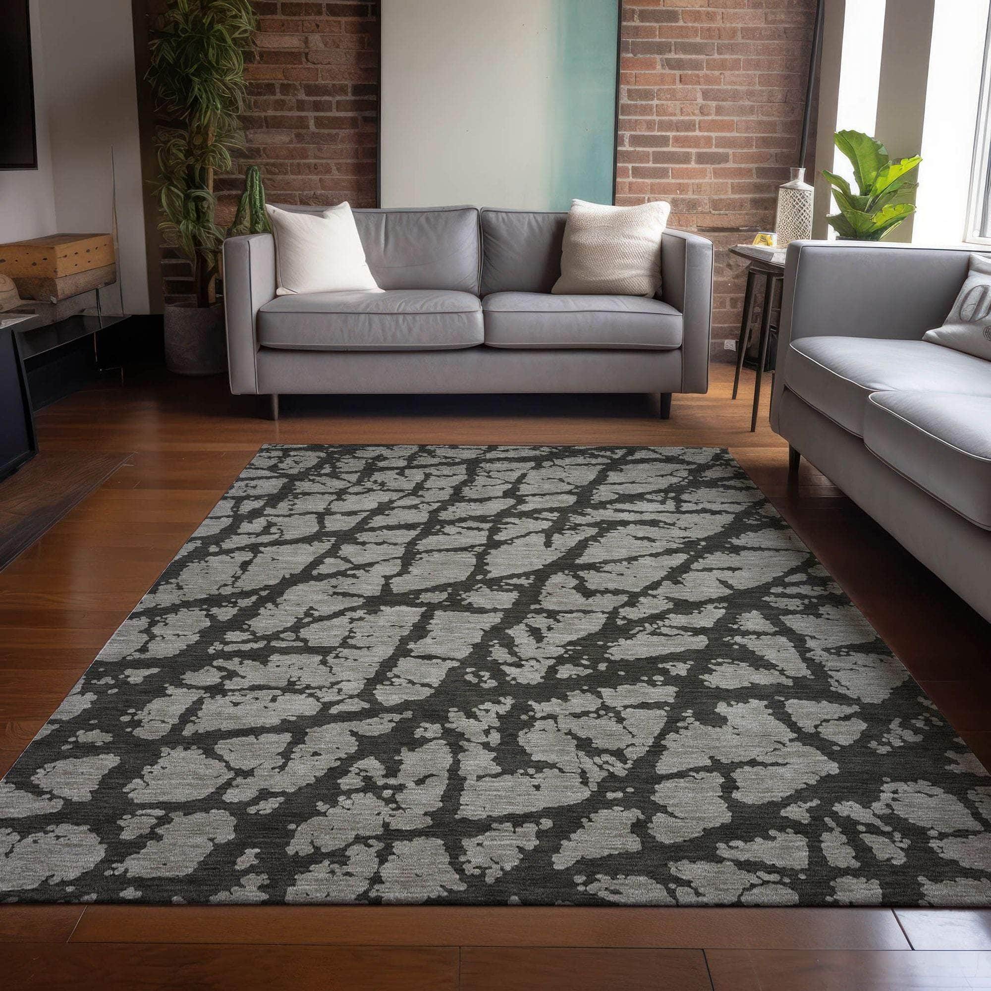 Machine Made ACN501 Gray Rugs
