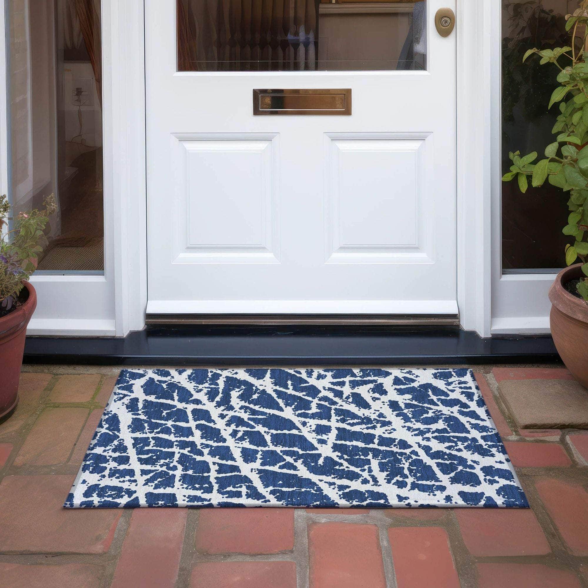 Machine Made ACN501 Navy Blue Rugs