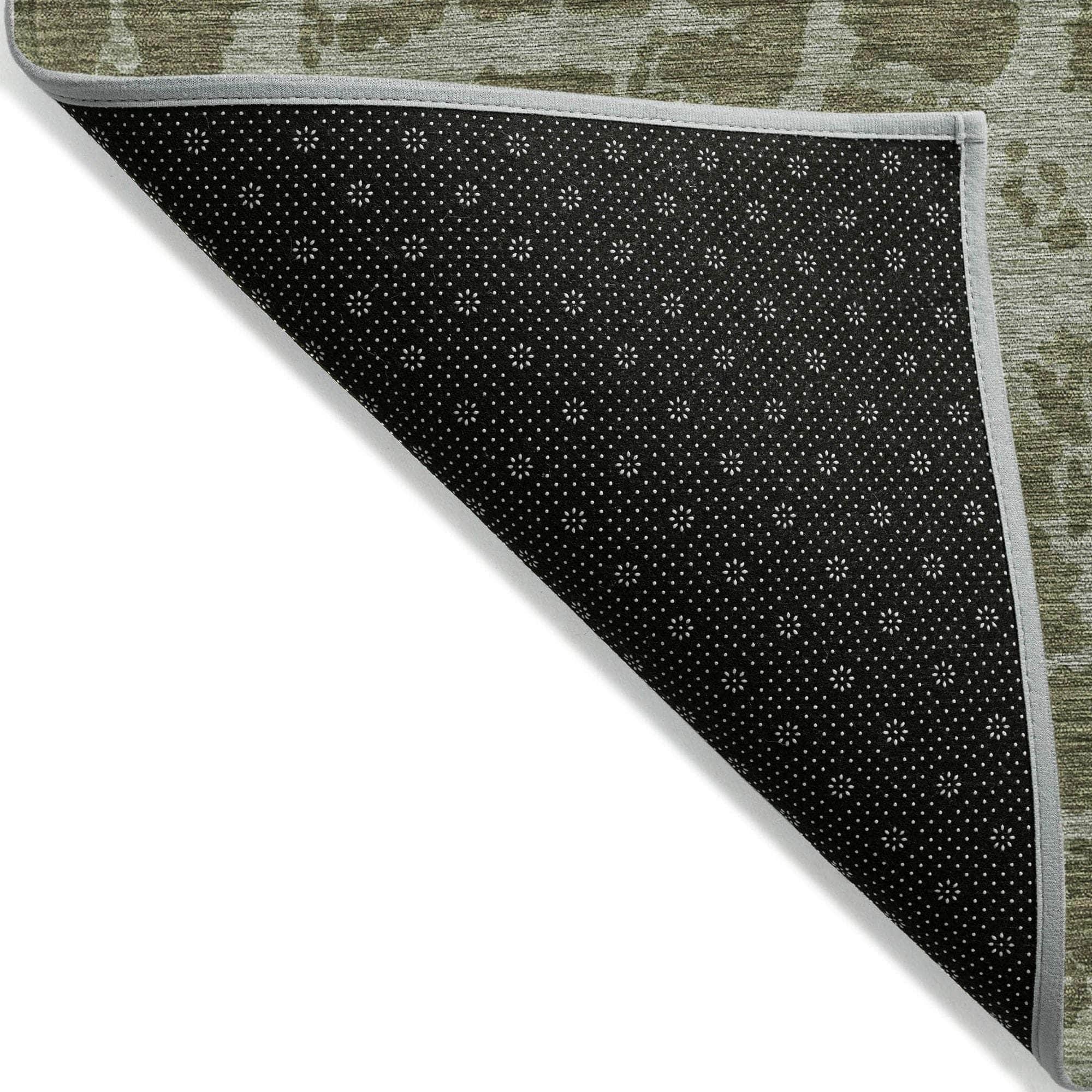 Machine Made ACN501 Olive Green Rugs