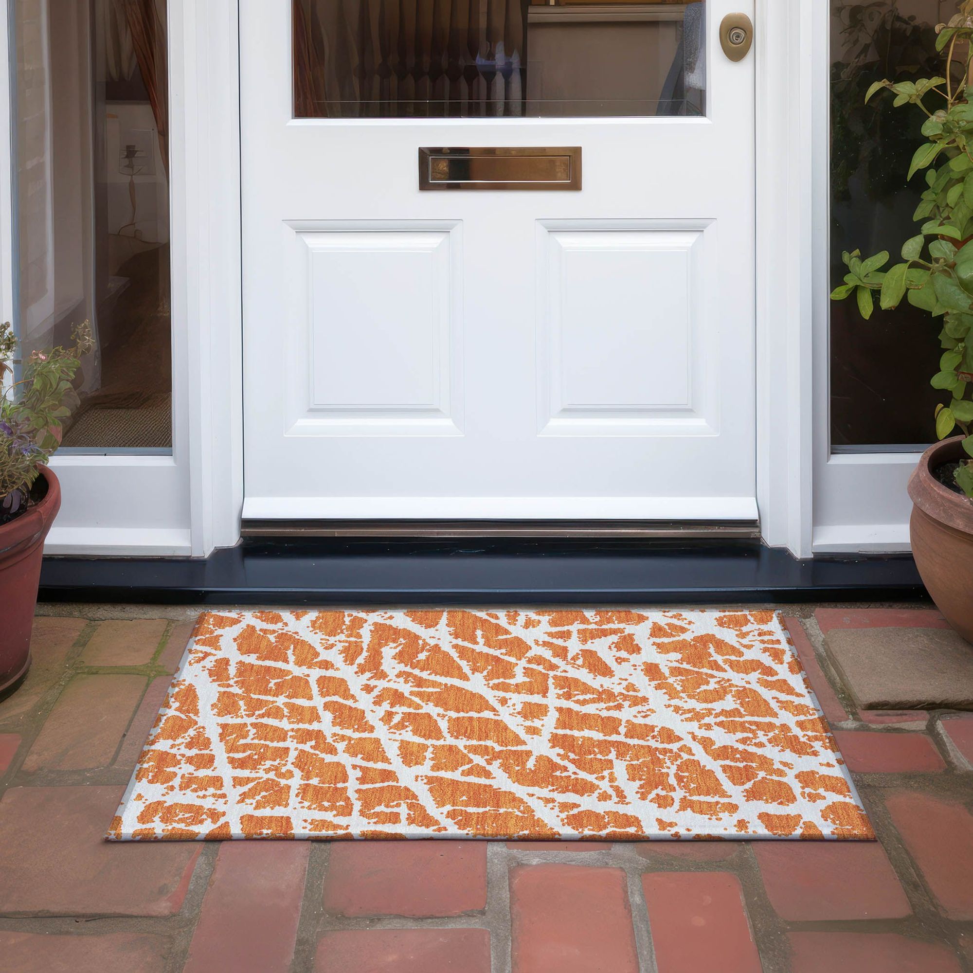 Machine Made ACN501 Orange Rugs