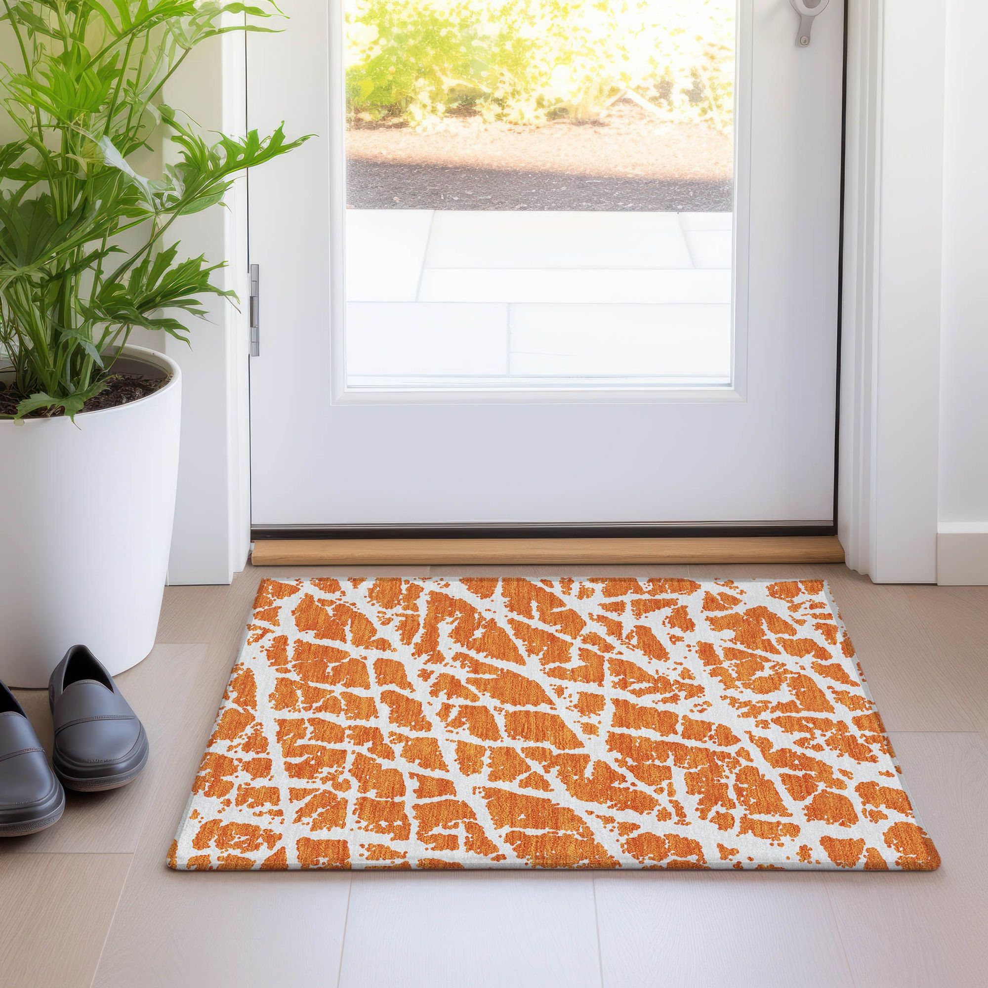 Machine Made ACN501 Orange Rugs