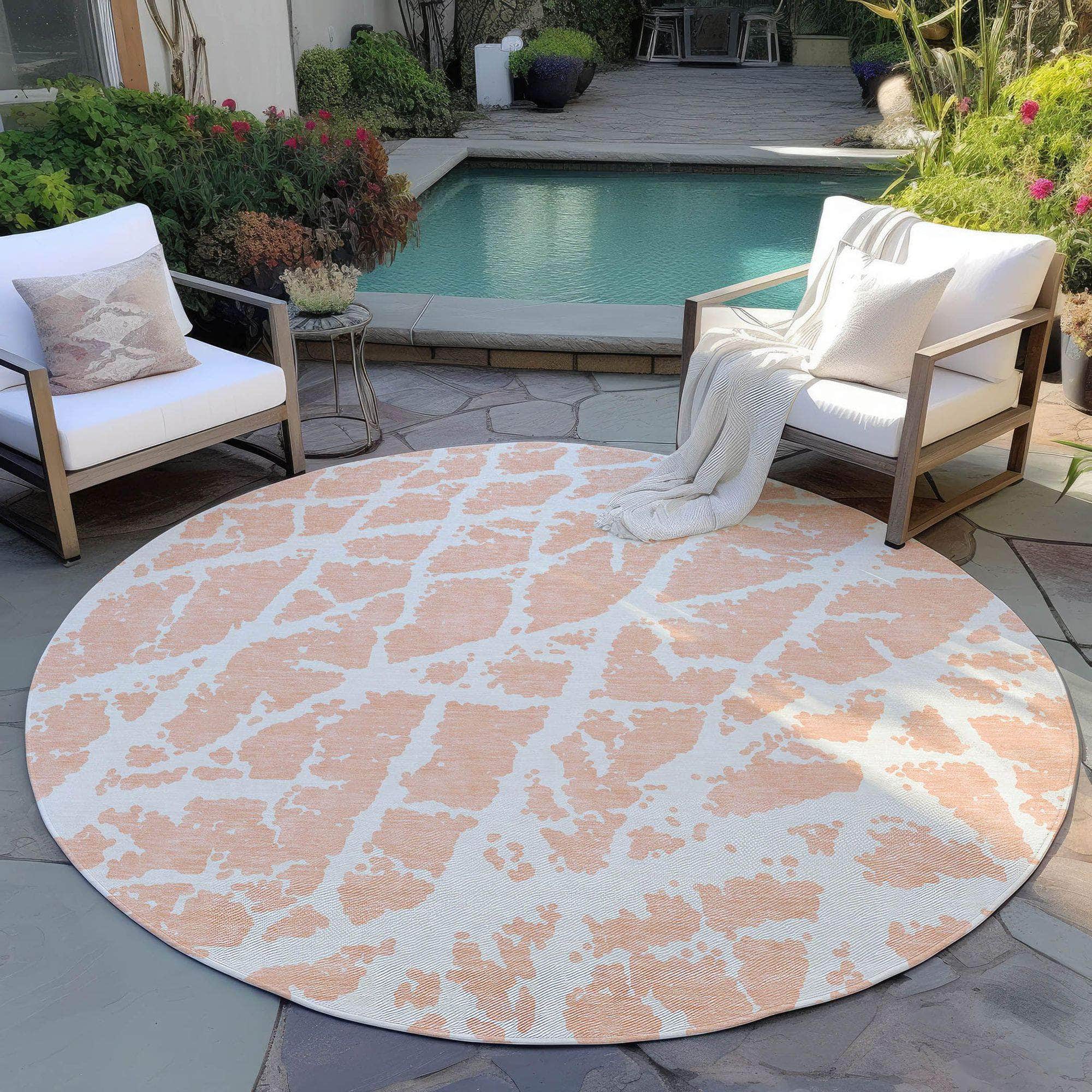 Machine Made ACN501 Peach Orange Rugs