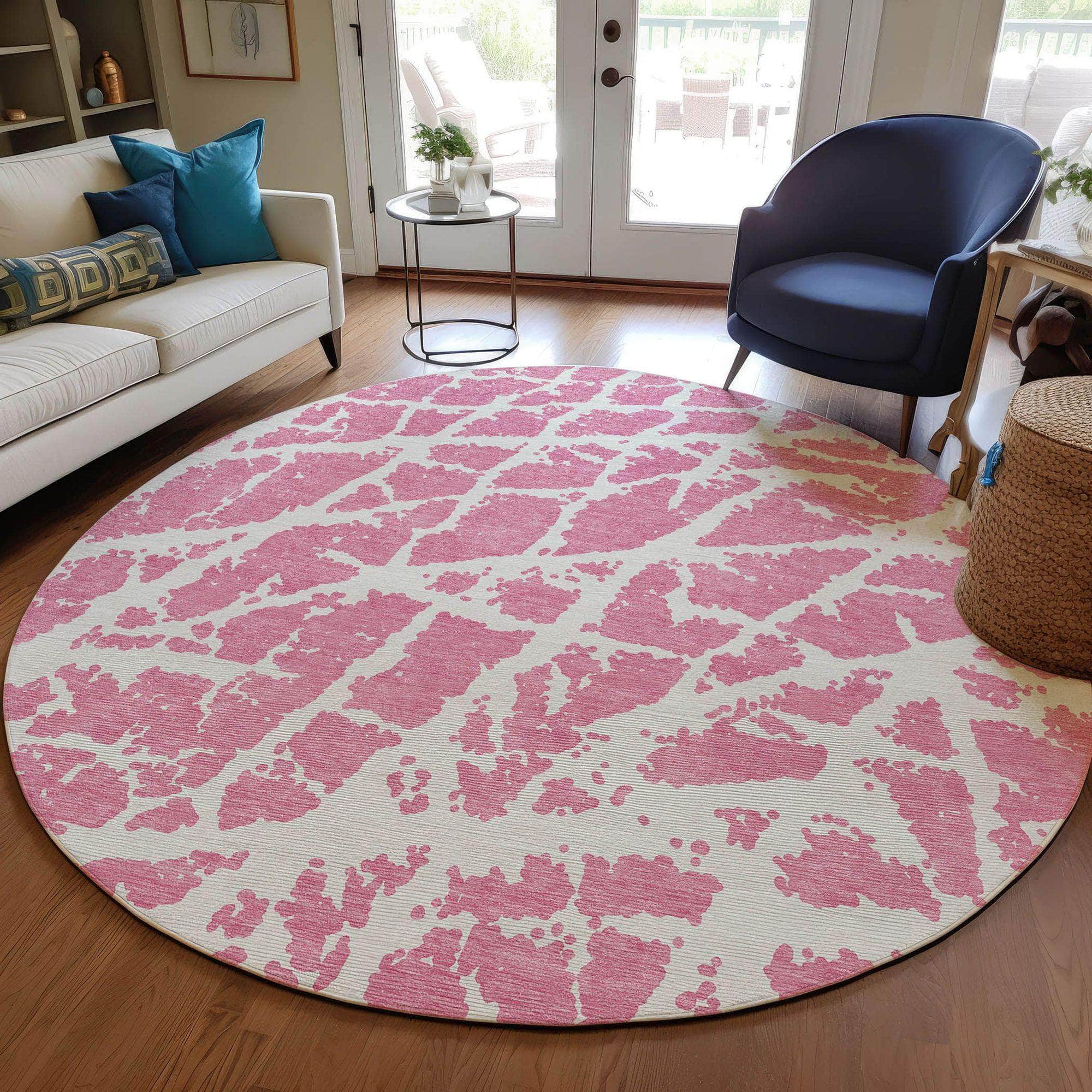 Machine Made ACN501 Pink Rugs