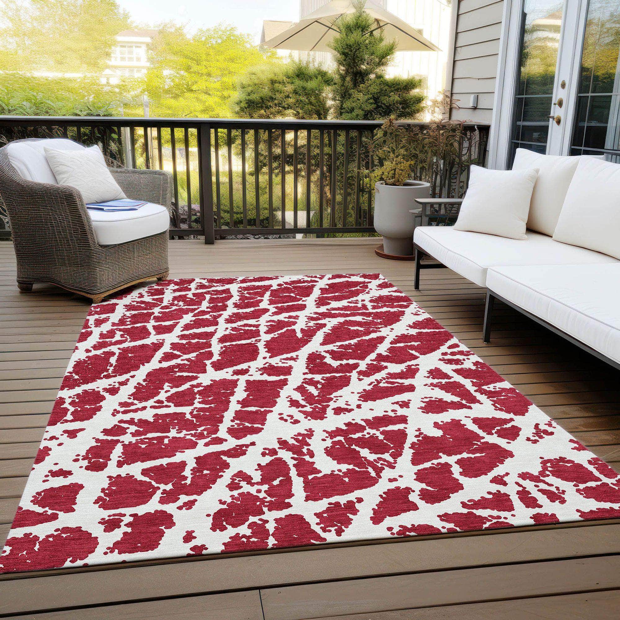 Machine Made ACN501 Red Rugs