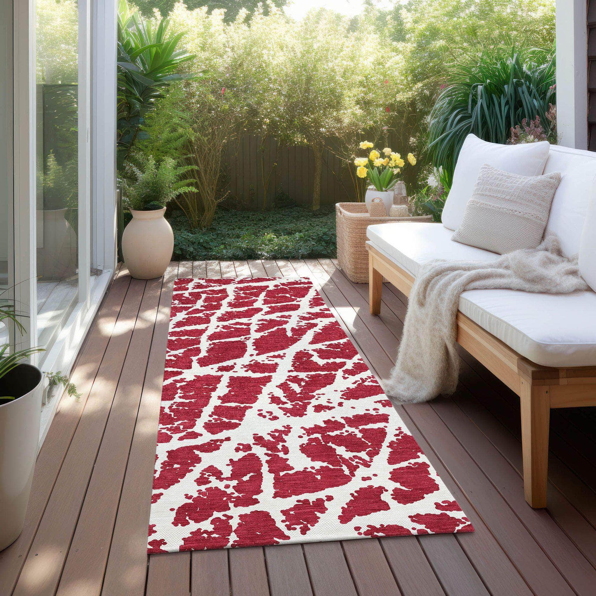 Machine Made ACN501 Red Rugs