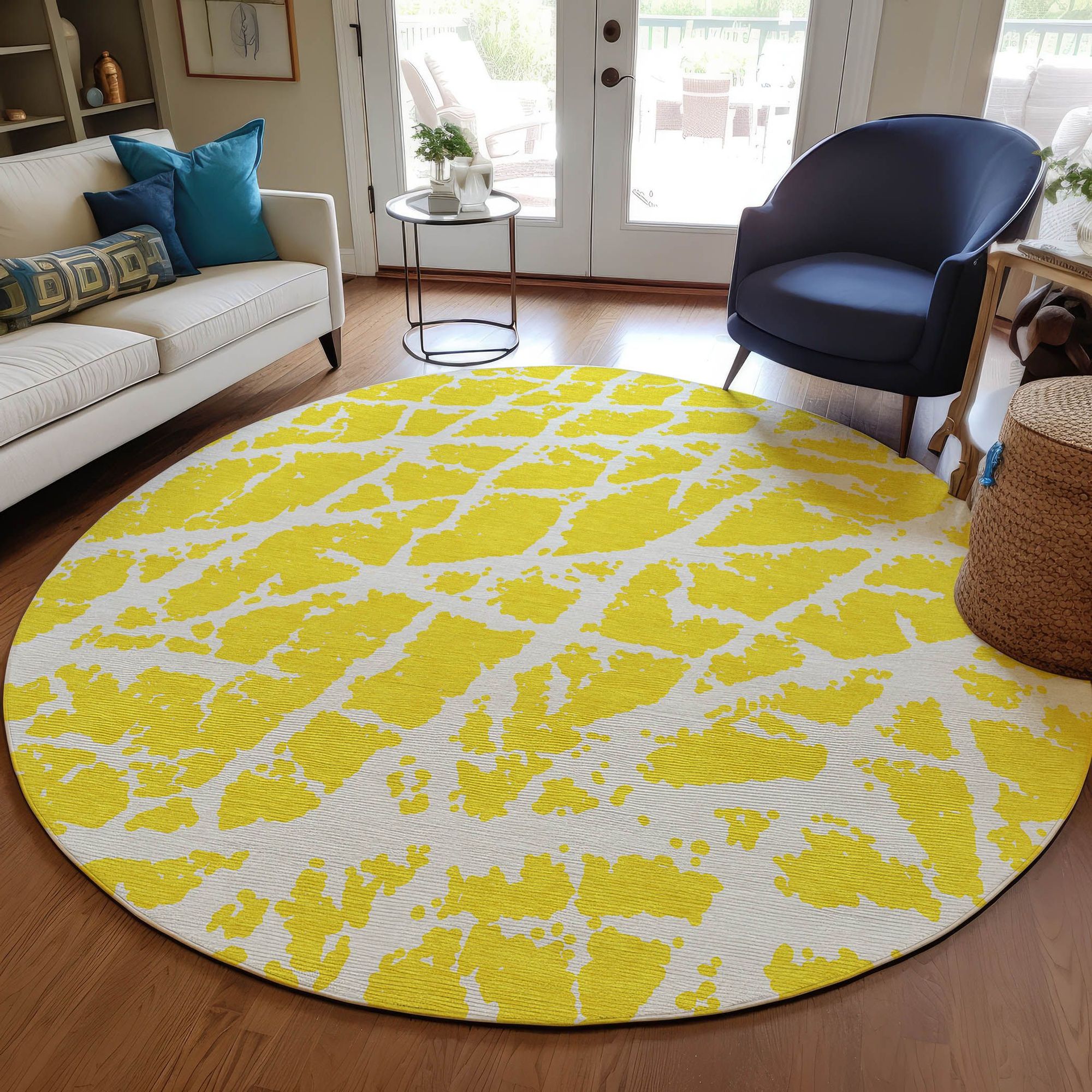 Machine Made ACN501 Yellow Gold Rugs