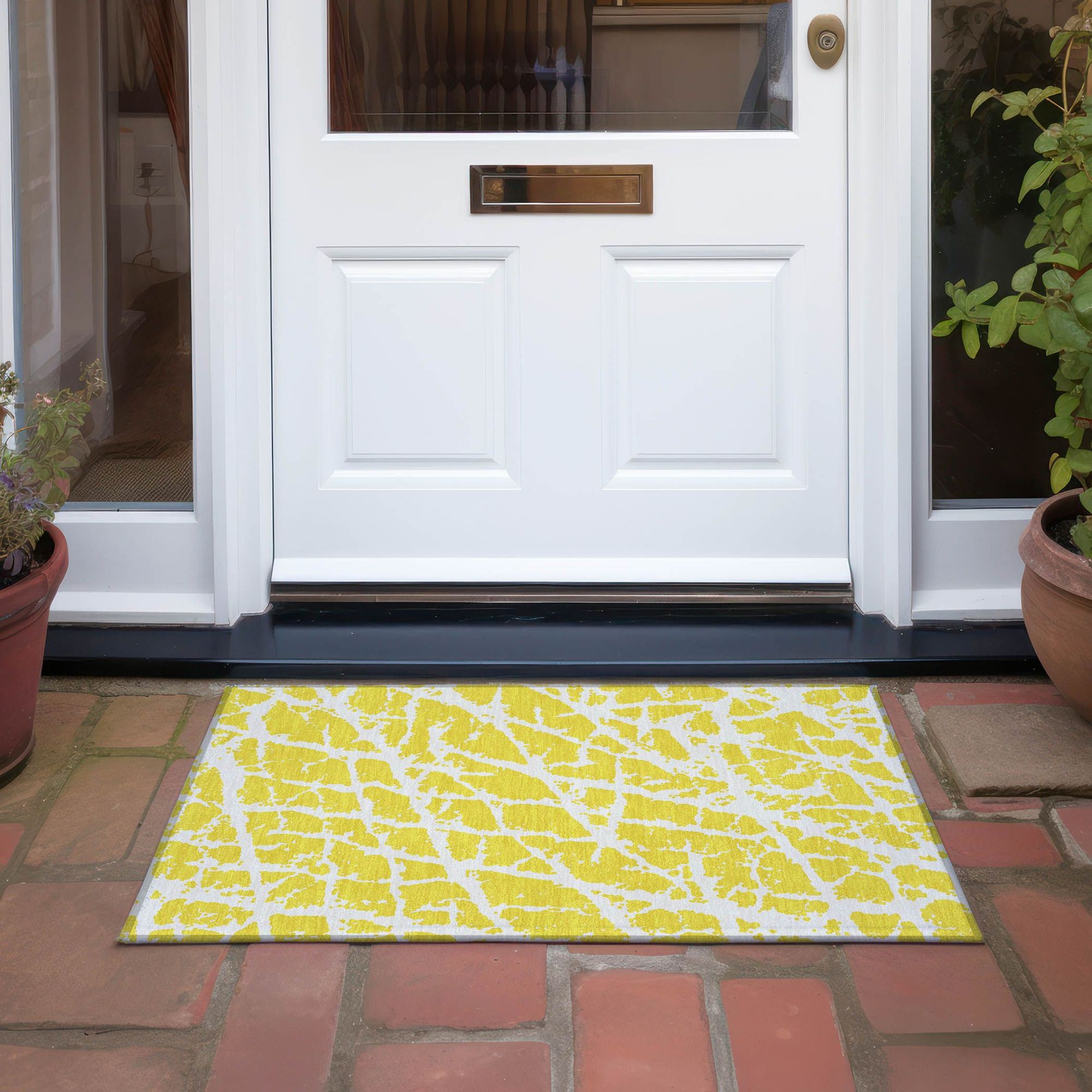 Machine Made ACN501 Yellow Gold Rugs