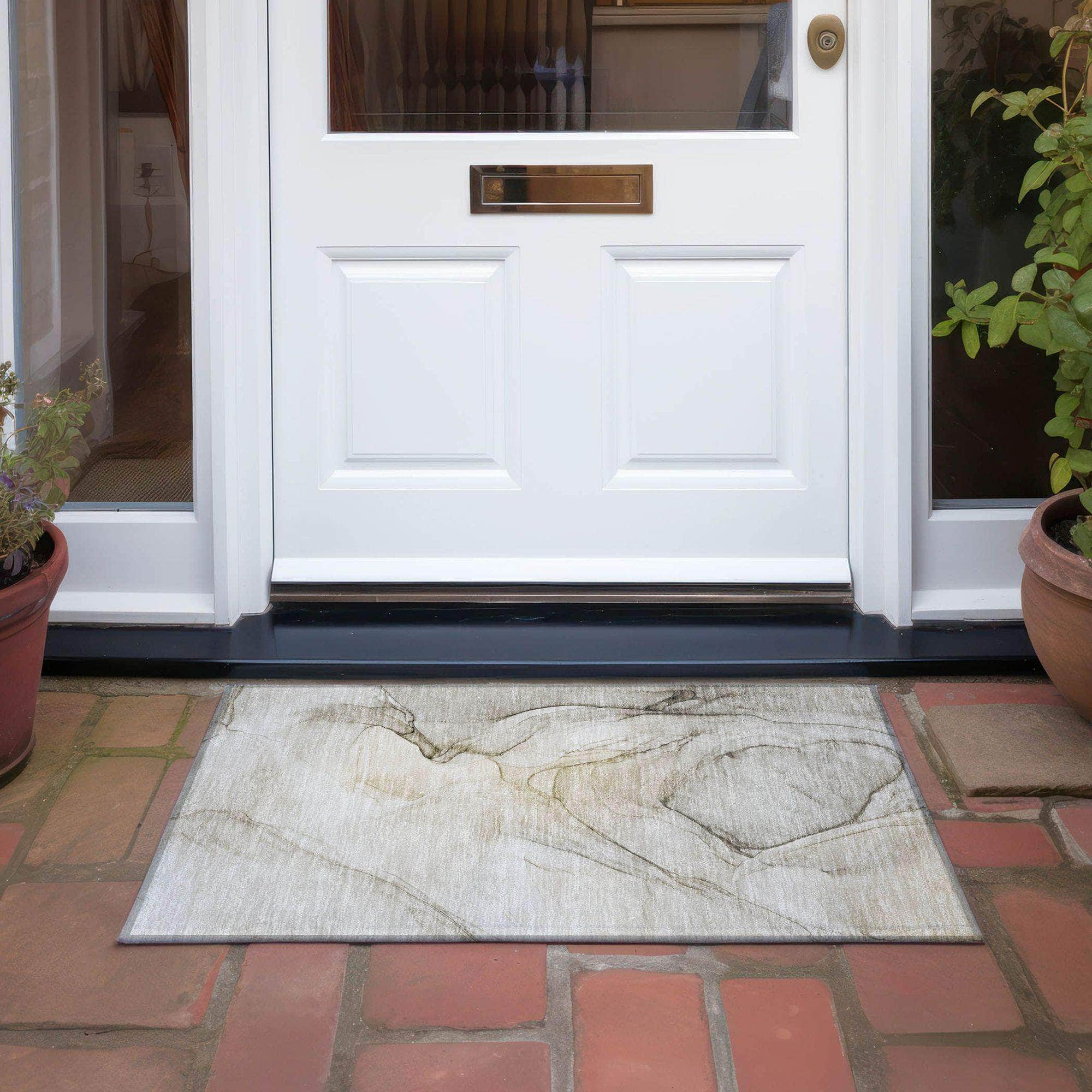 Machine Made ACN502 Beige Brown Rugs