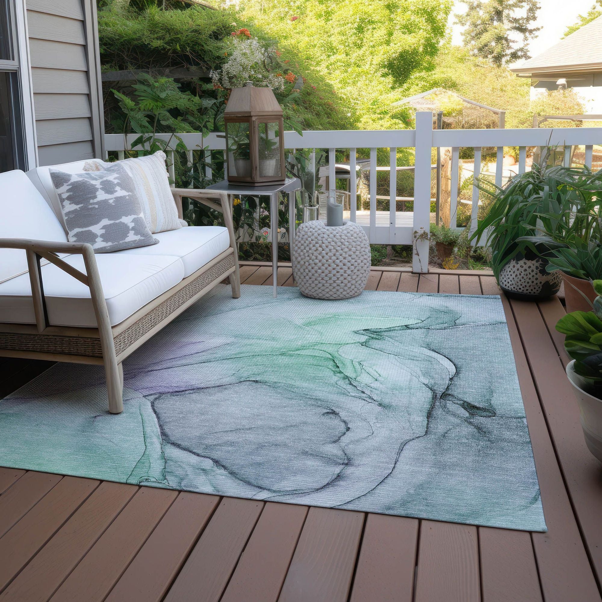Machine Made ACN502 Blue Rugs