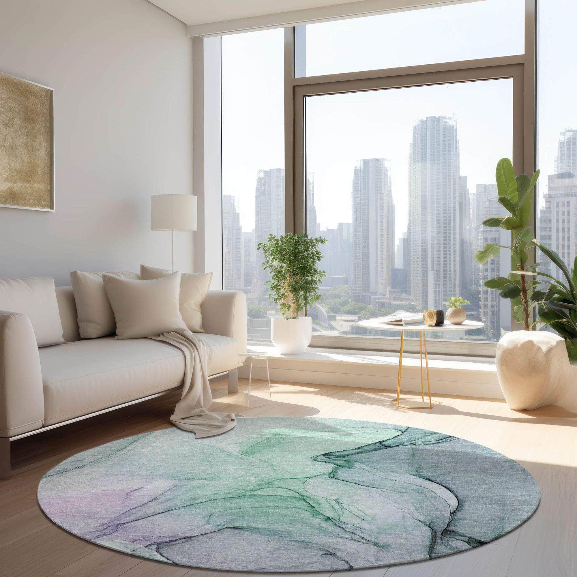 Machine Made ACN502 Blue Rugs