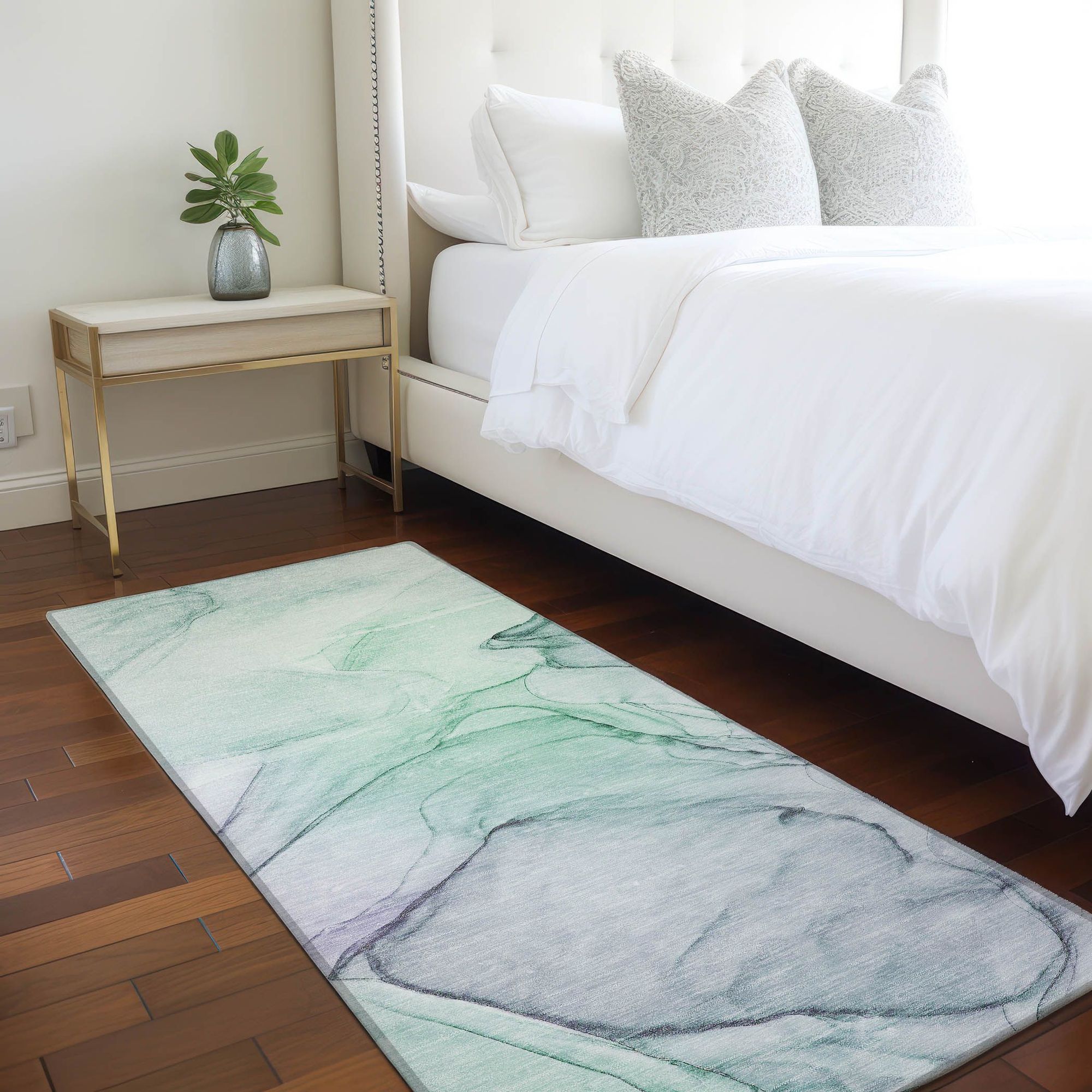 Machine Made ACN502 Blue Rugs
