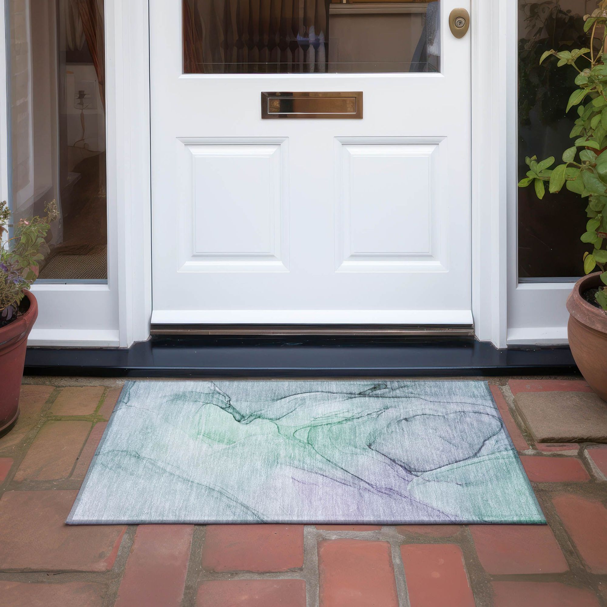 Machine Made ACN502 Blue Rugs