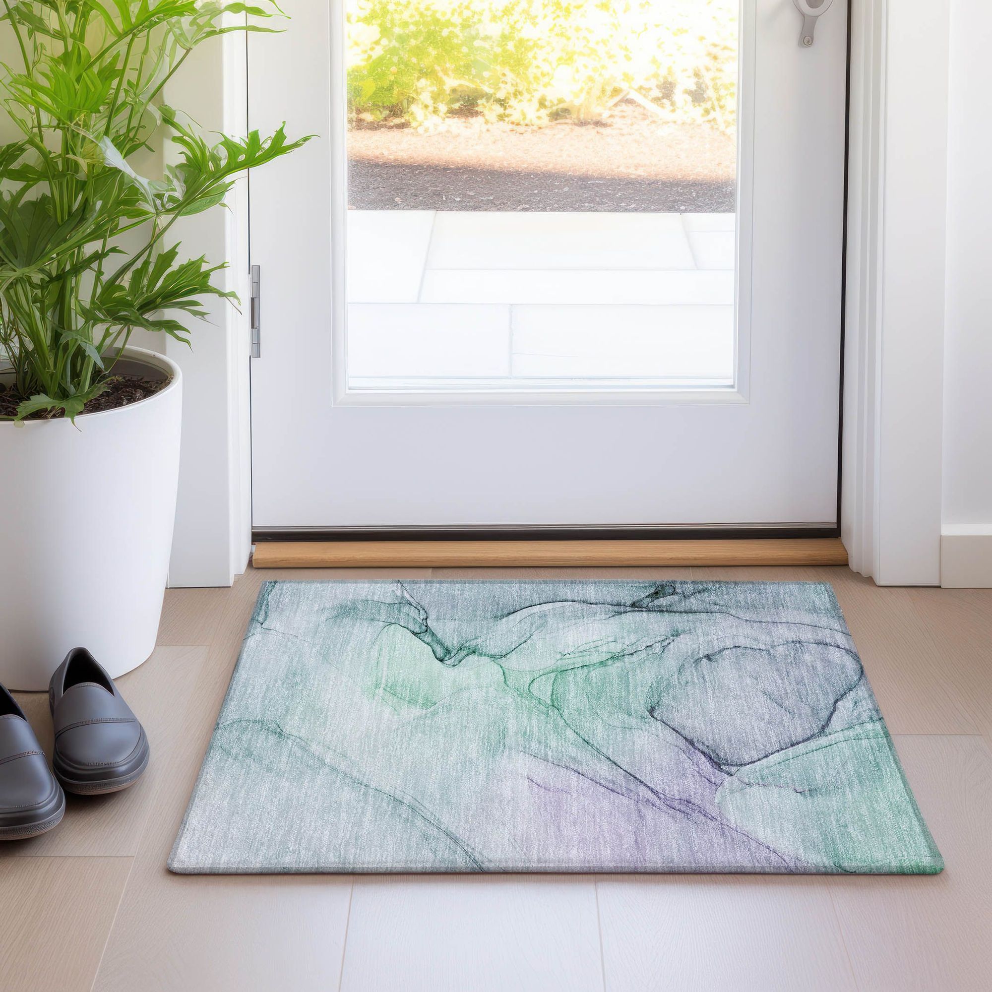 Machine Made ACN502 Blue Rugs